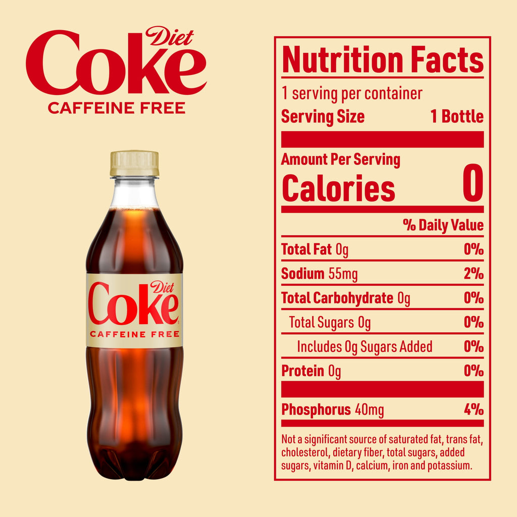 Caffeine-Free Soda Pop Bottles 16.9 Fl Oz 6 Pack Diet Coke