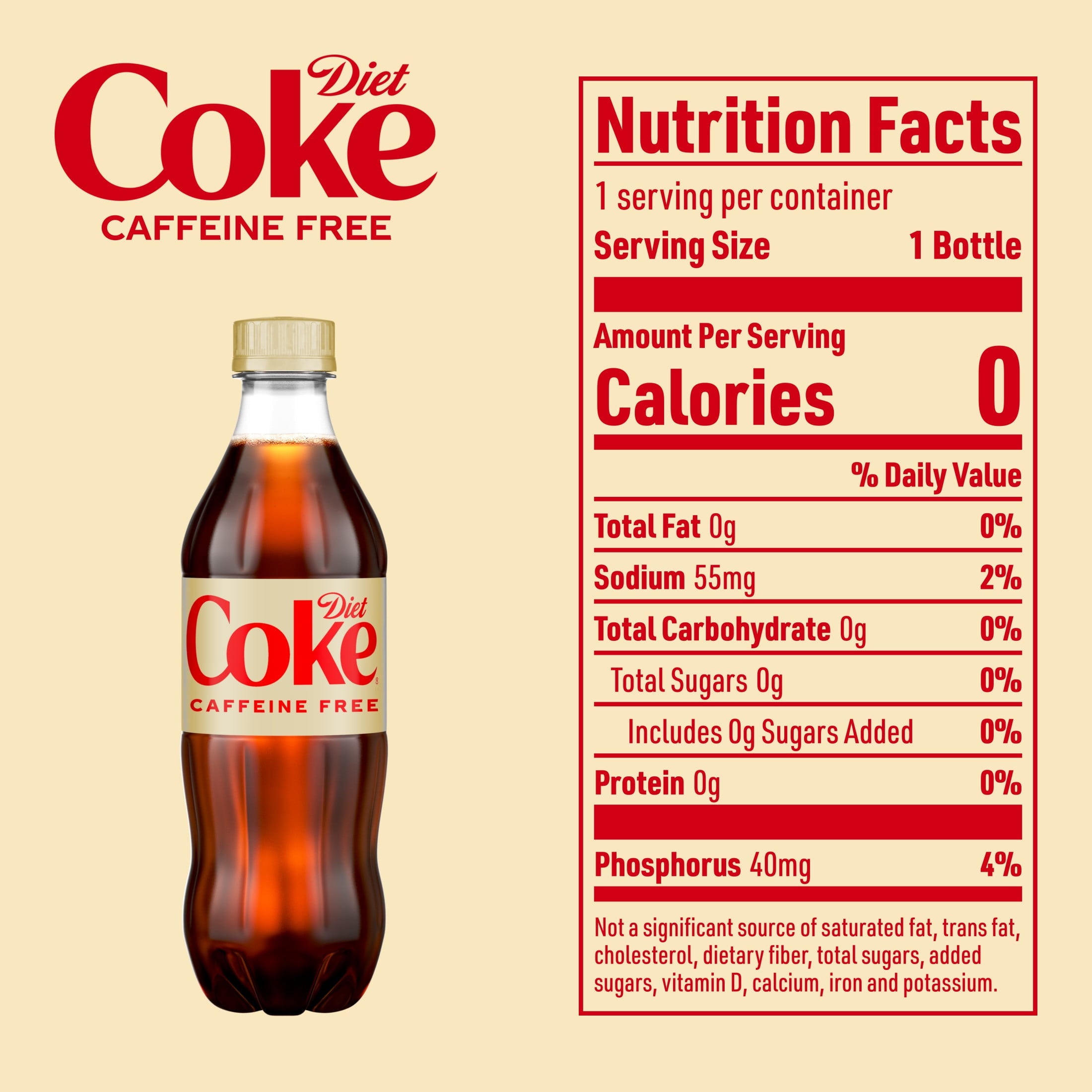 Caffeine-Free Soda Pop Bottles 16.9 Fl Oz 6 Pack Diet Coke