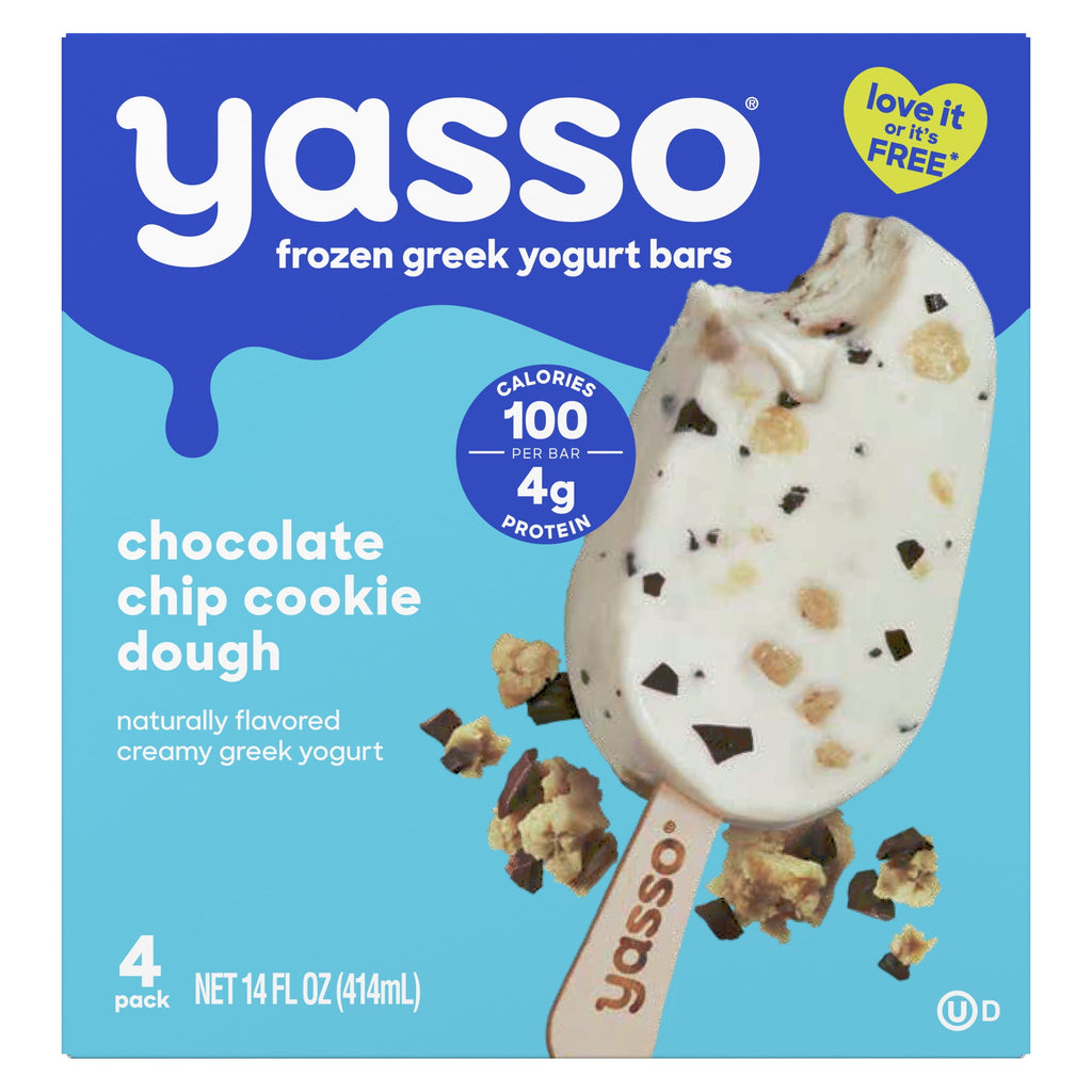 Yasso Greek Yogurt Ice Cream Bars Chocolate Chip Cookie Dough 4 Count 14 Fl Oz