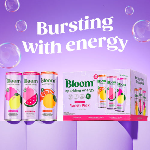 Bloom Nutrition Sparkling Energy Drink Variety Pack 12 fl oz Cans 12 Pack