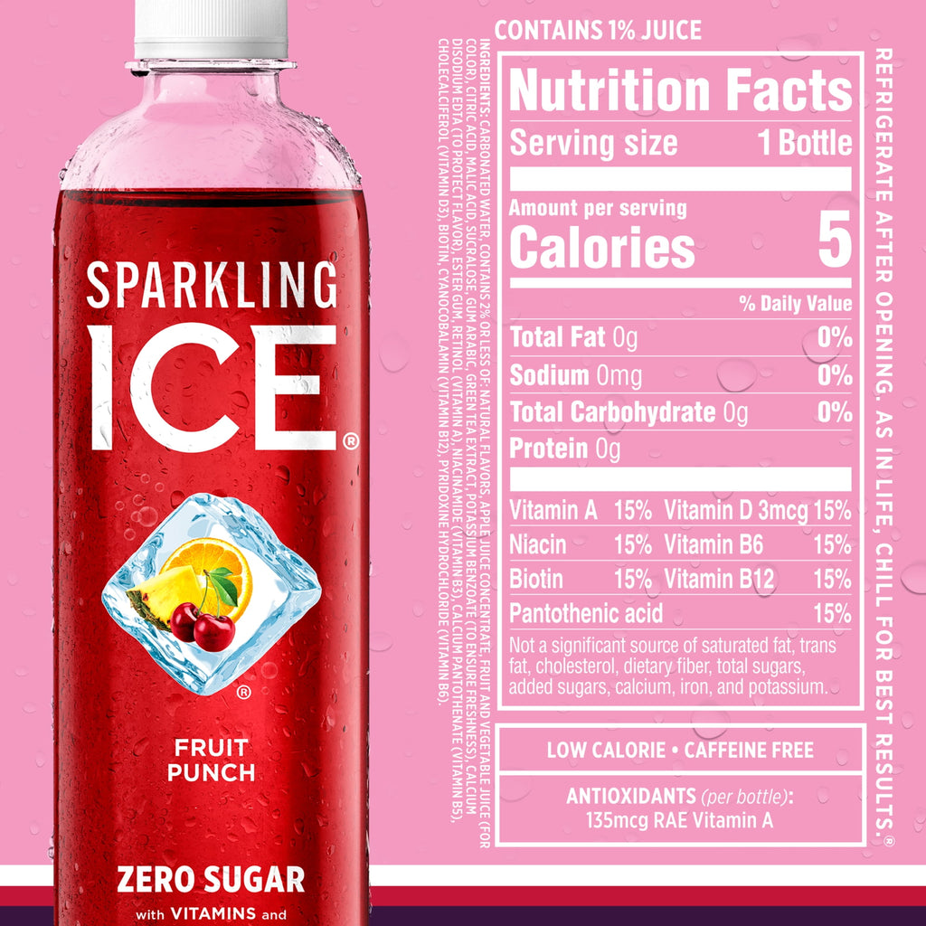 Sparkling Ice Pink Variety Pack Flavored Sparkling Water 17 fl oz 12 Count