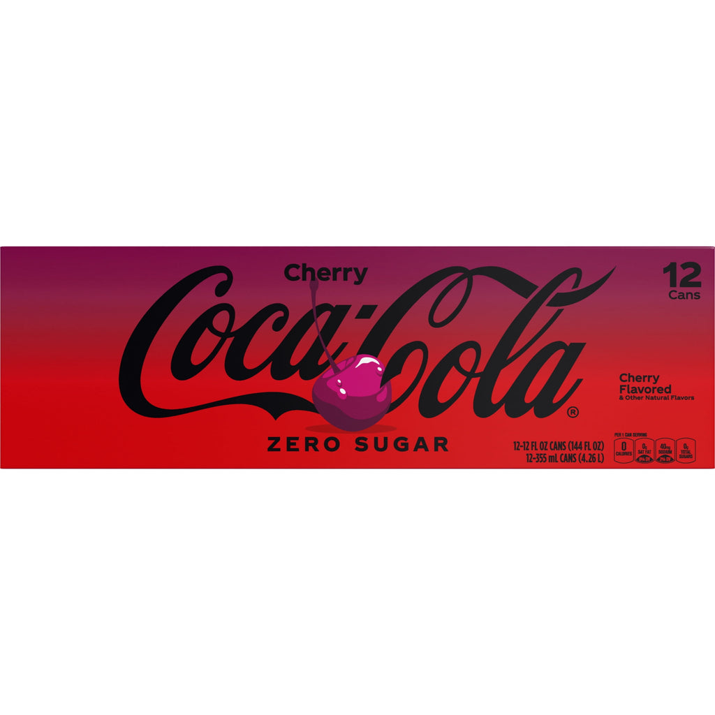 Zero Sugar Cherry Soda Pop Cans 12 Fl Oz 12 Pack Coca-Cola