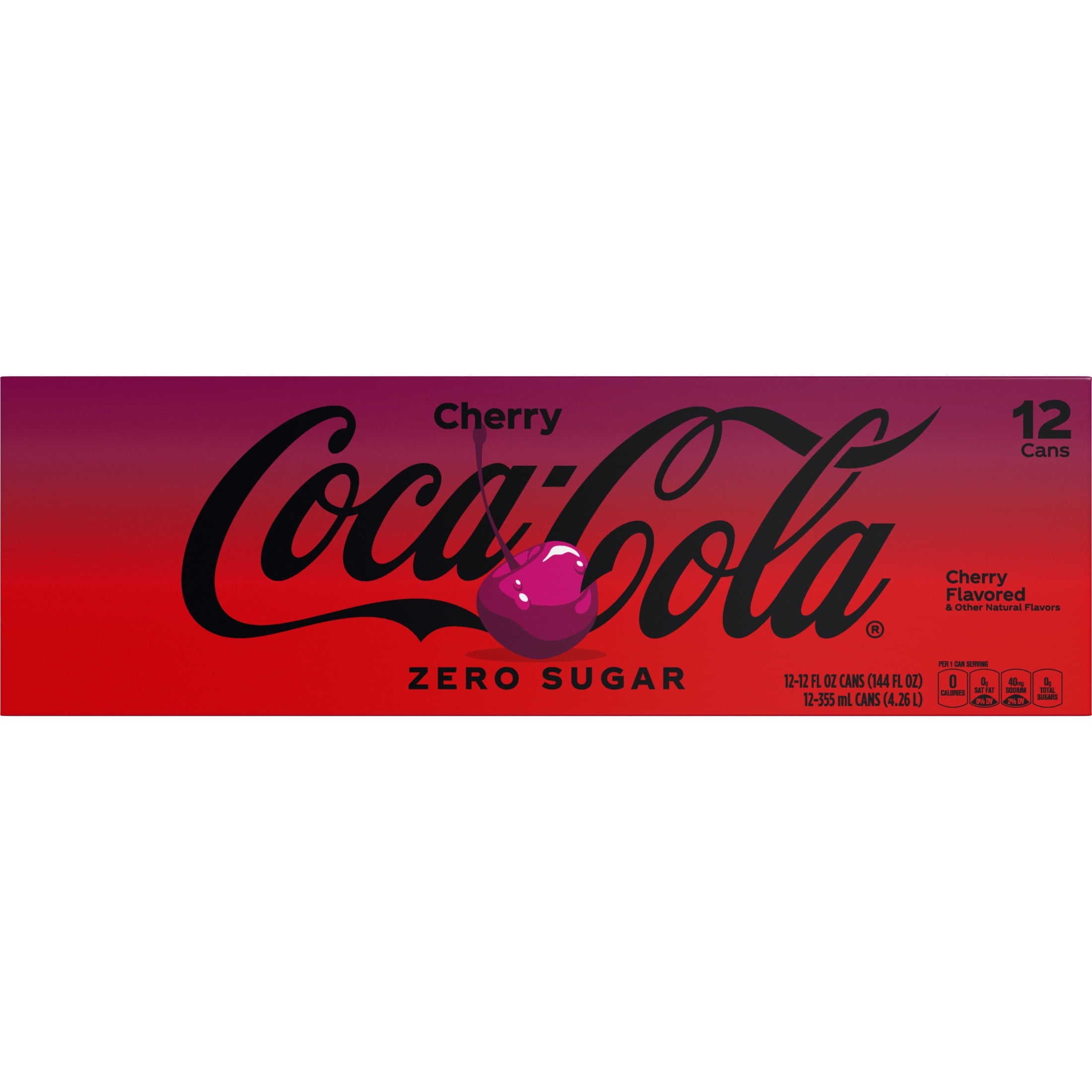Zero Sugar Cherry Soda Pop Cans 12 Fl Oz 12 Pack Coca-Cola