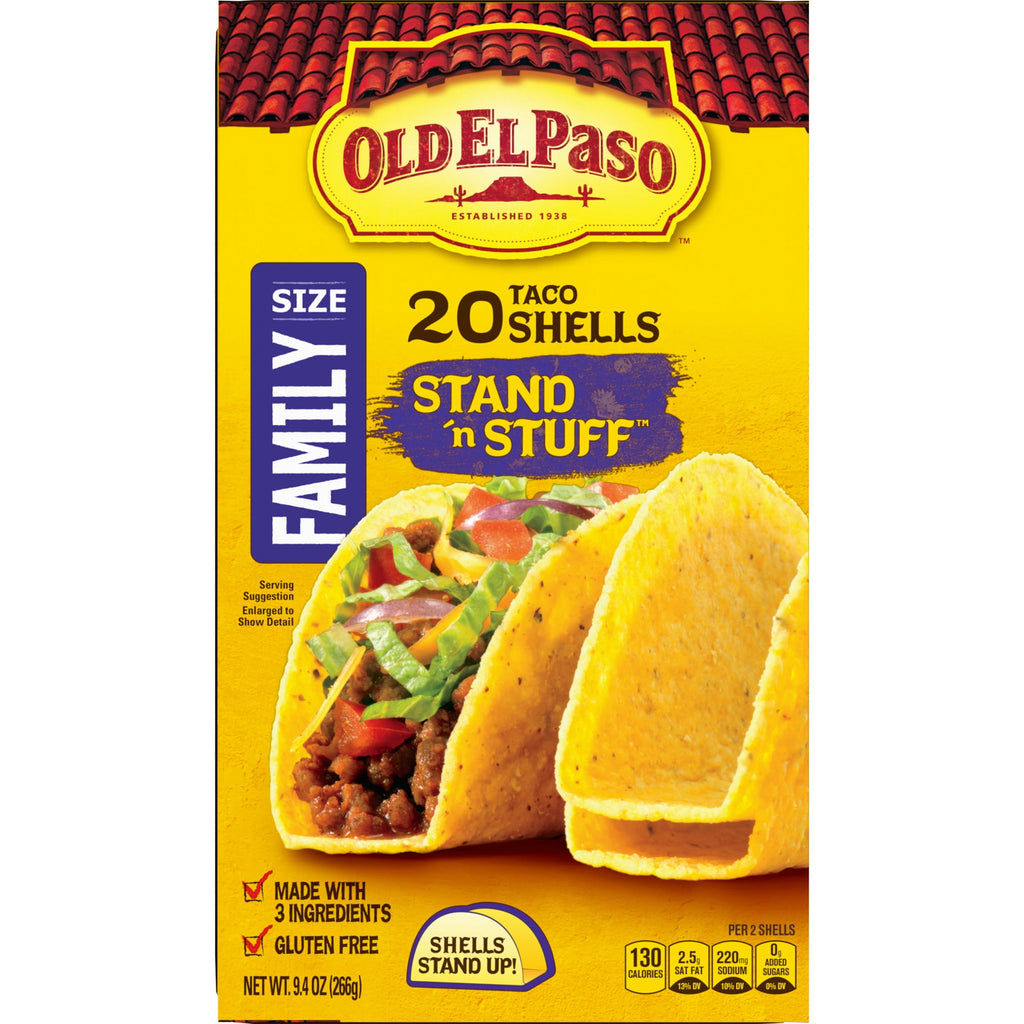 Stand N Stuff Crunchy Taco Shells 9.4 Oz 20 Count Gluten Free Old El Paso