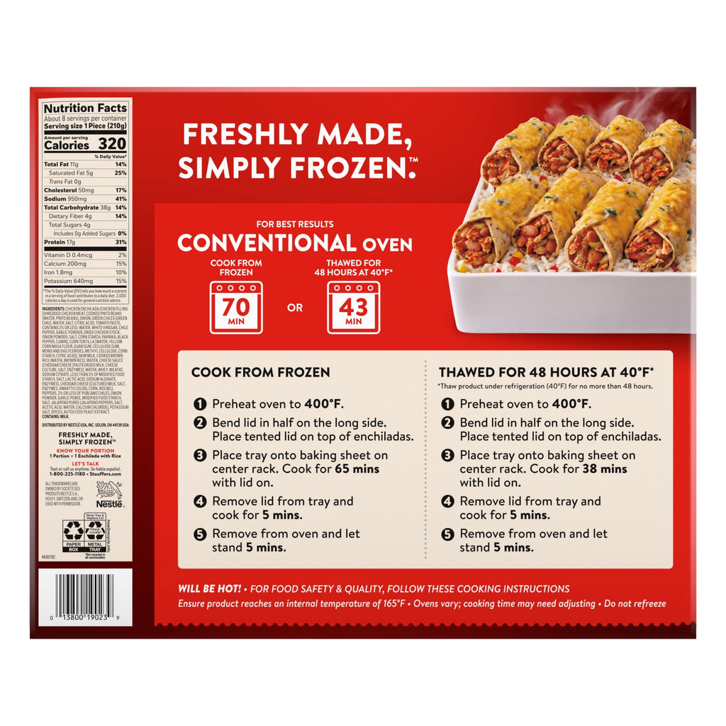 Stouffer's Chicken Enchiladas Party Size Frozen 57 Oz