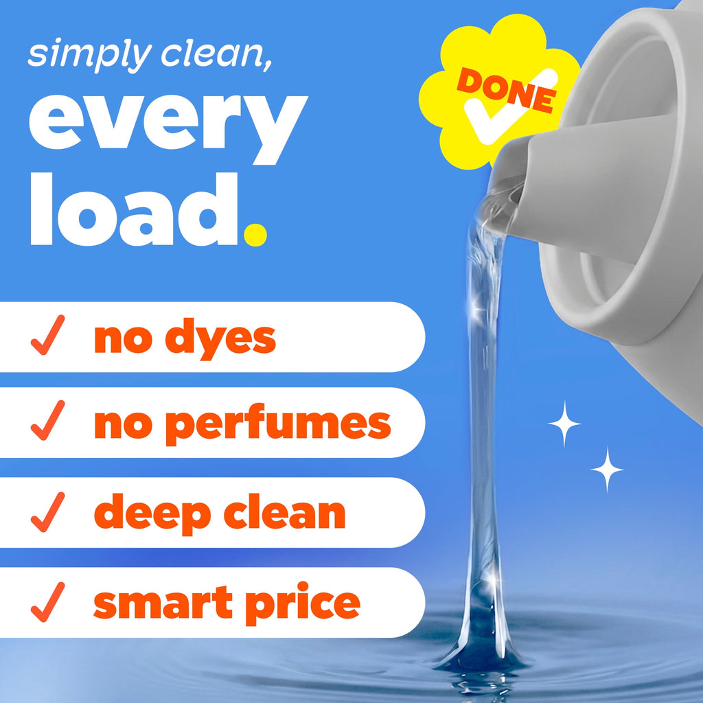 Tide Simply Liquid Laundry Detergent Free & Sensitive Unscented 107 fl oz 85 Loads