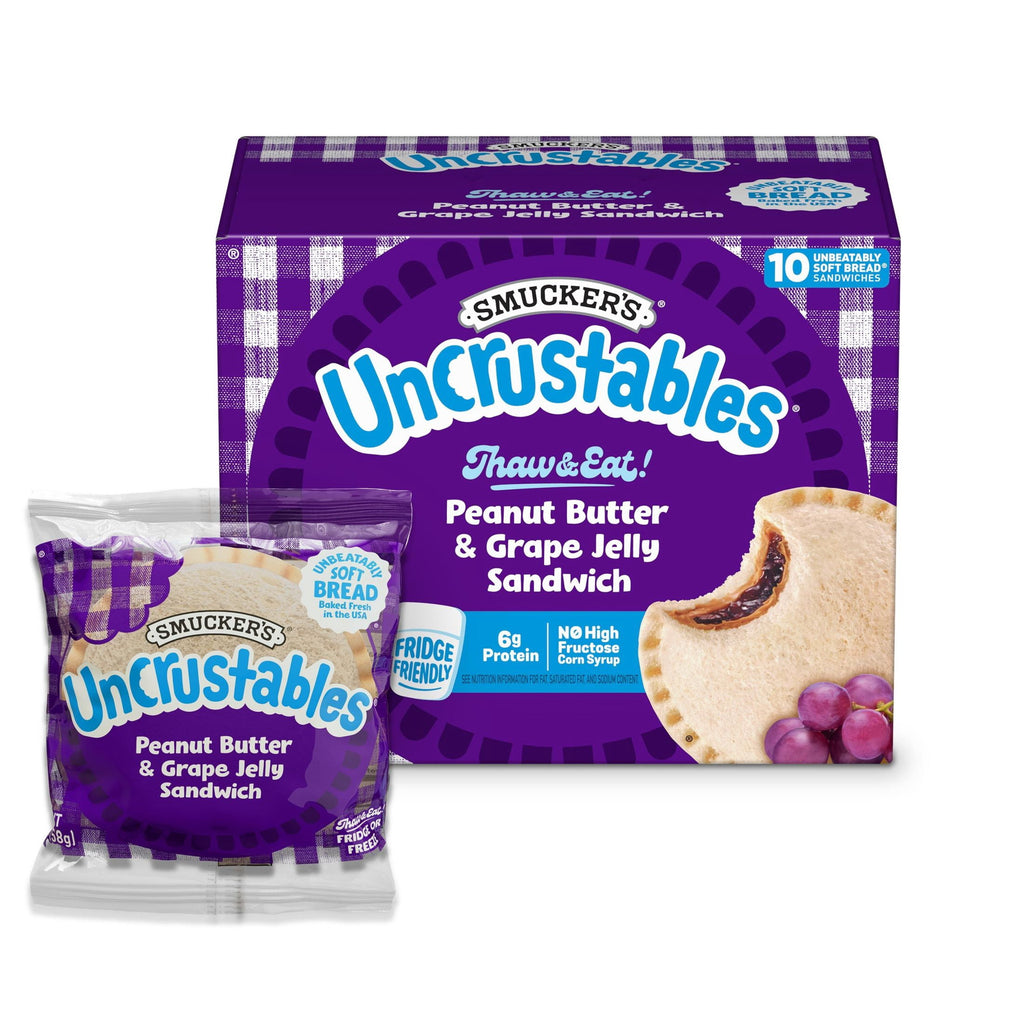 Smucker's Uncrustables Peanut Butter & Grape Jelly Sandwiches 10 Count 20 Oz Frozen