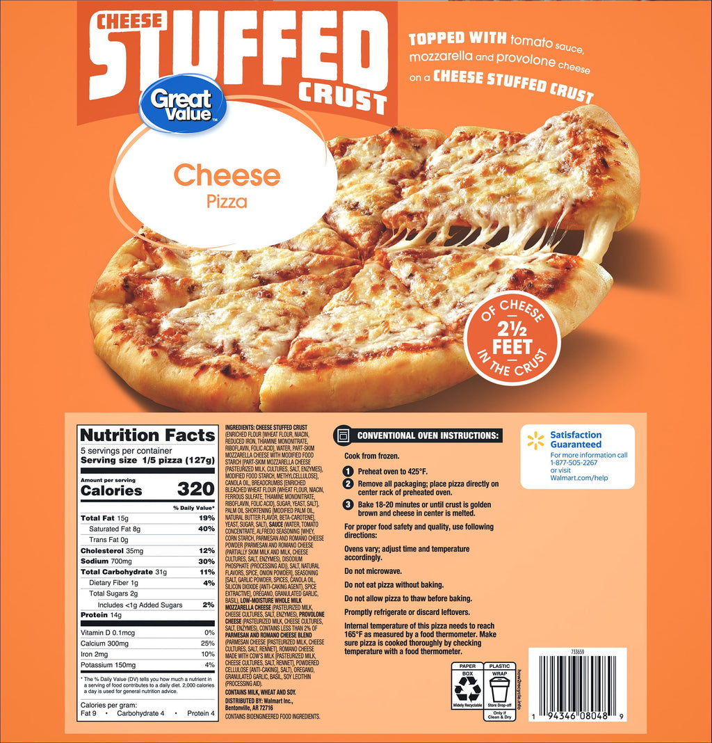Great Value Stuffed Crust Cheese Frozen Pizza 22.35 Oz