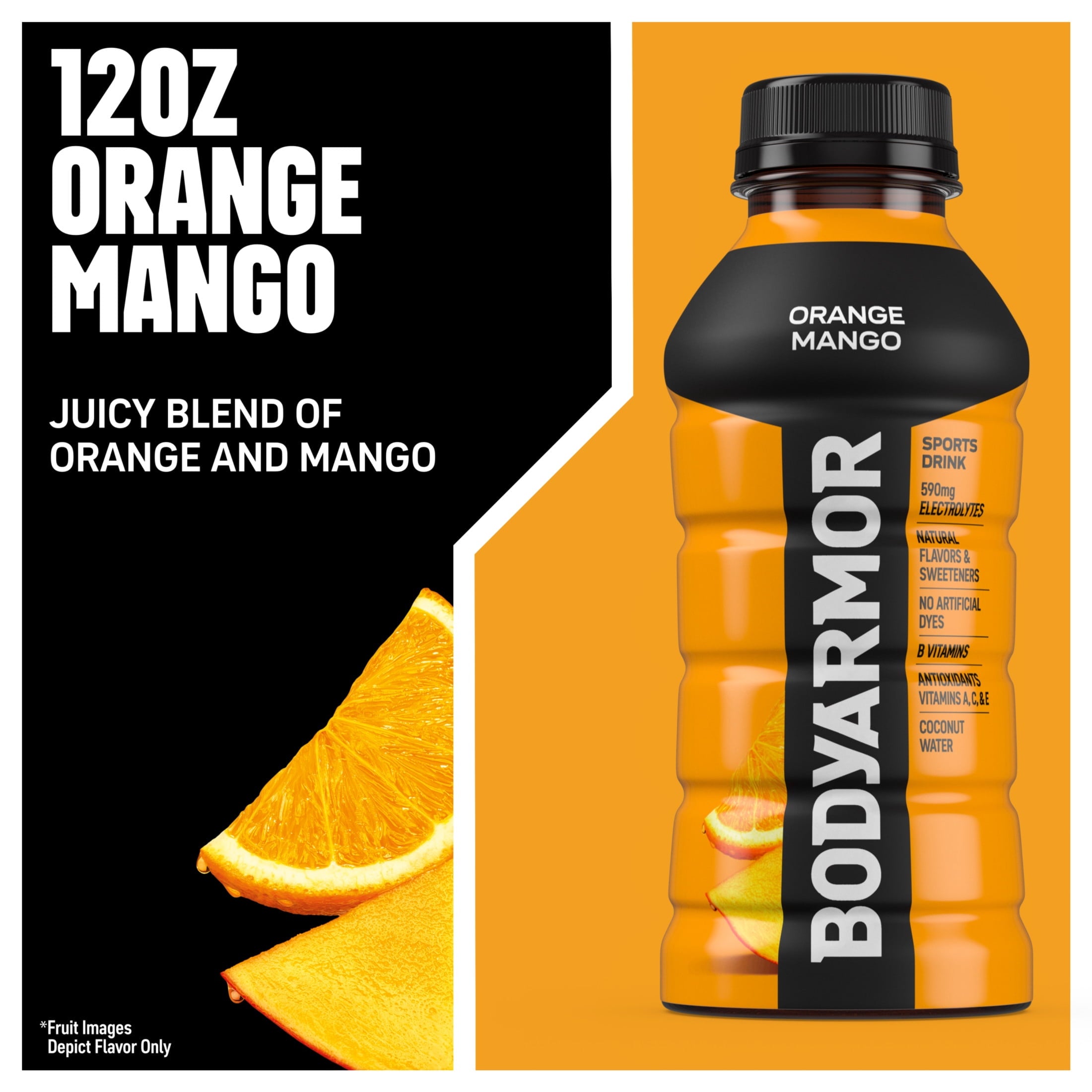 BODYARMOR Orange Mango Electrolyte Sports Drink 12 fl oz Bottles (8 Pack)