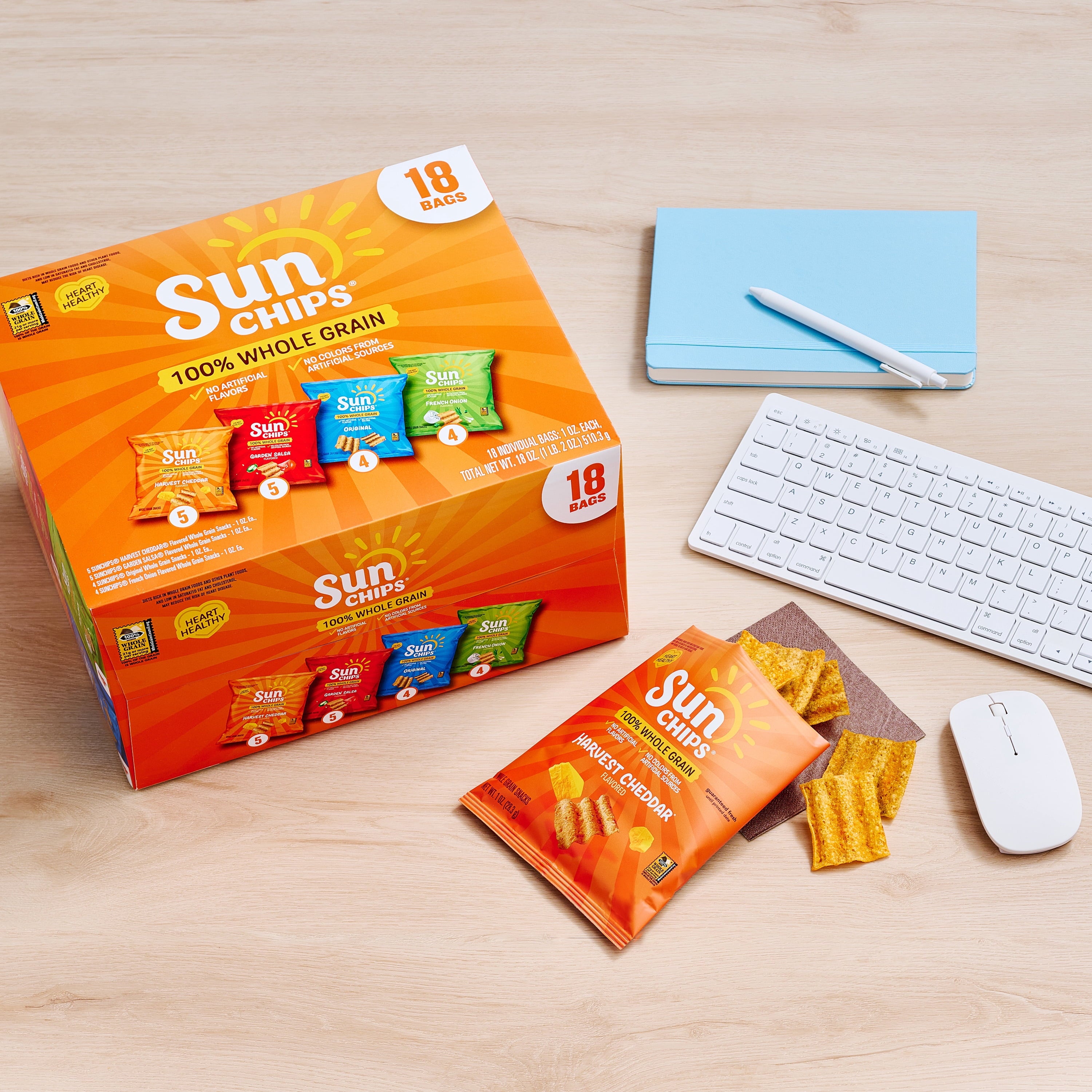 SunChips 100% Whole Grain Snacks Variety Pack 1 Oz 18 Count Frito-Lay