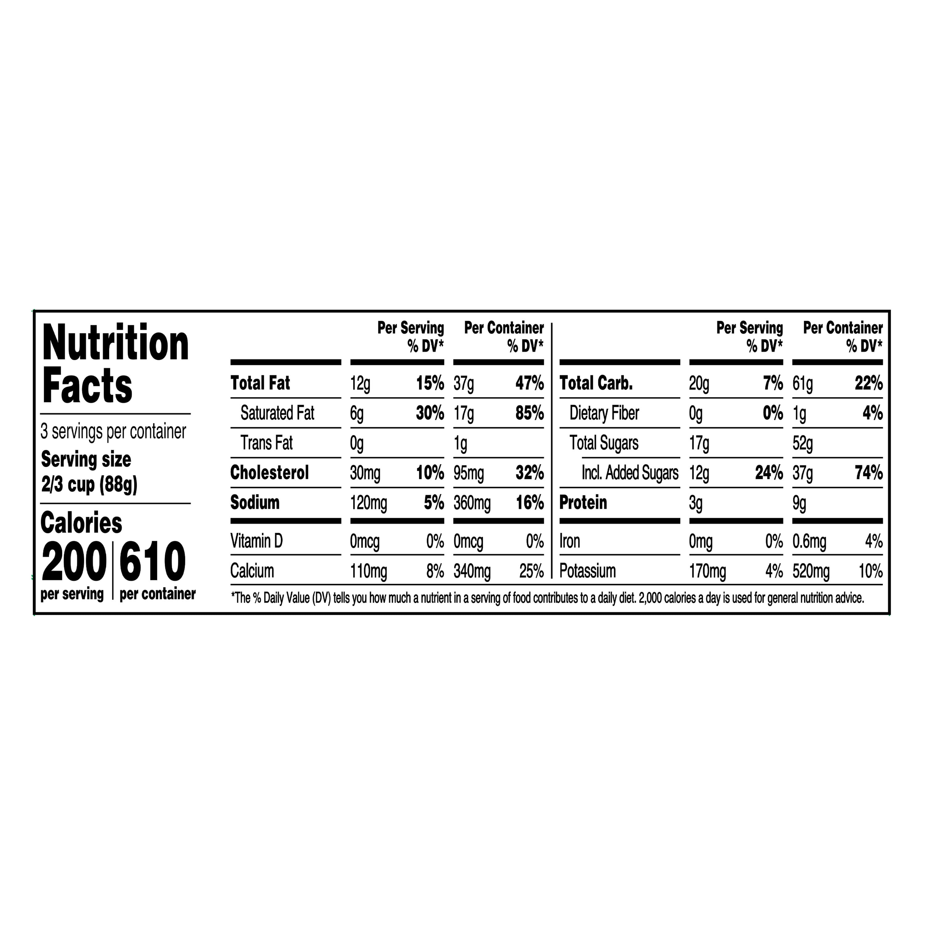 Great Value Butter Pecan Flavored Ice Cream 16 Fl Oz