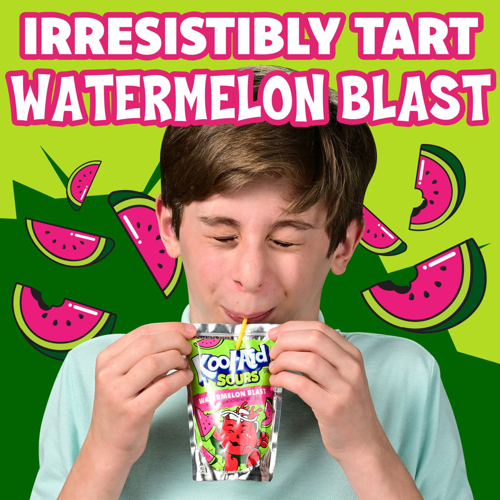 Kool-Aid Sours Watermelon Blast Natural Flavor Drink 6 fl oz 10 Pouches