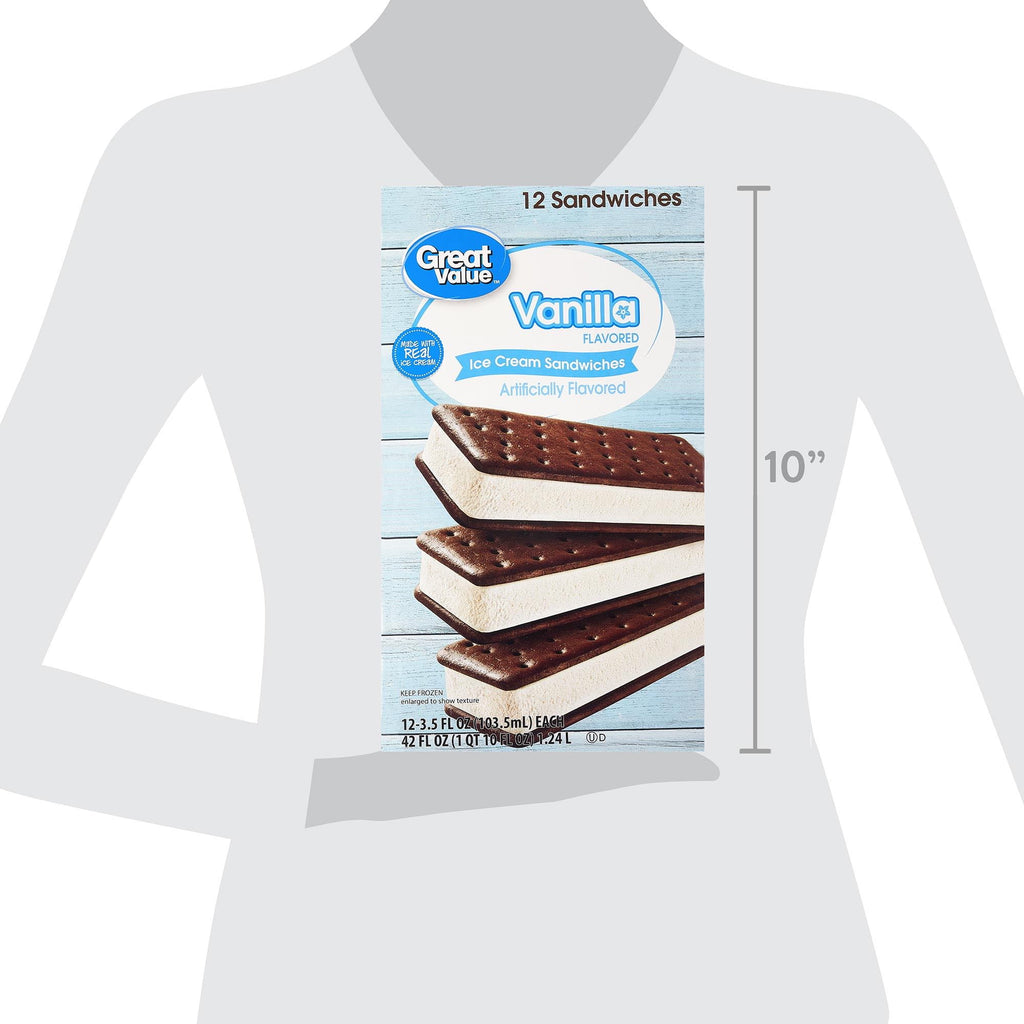 Great Value Vanilla Ice Cream Sandwiches 42 Fl Oz 12 Count