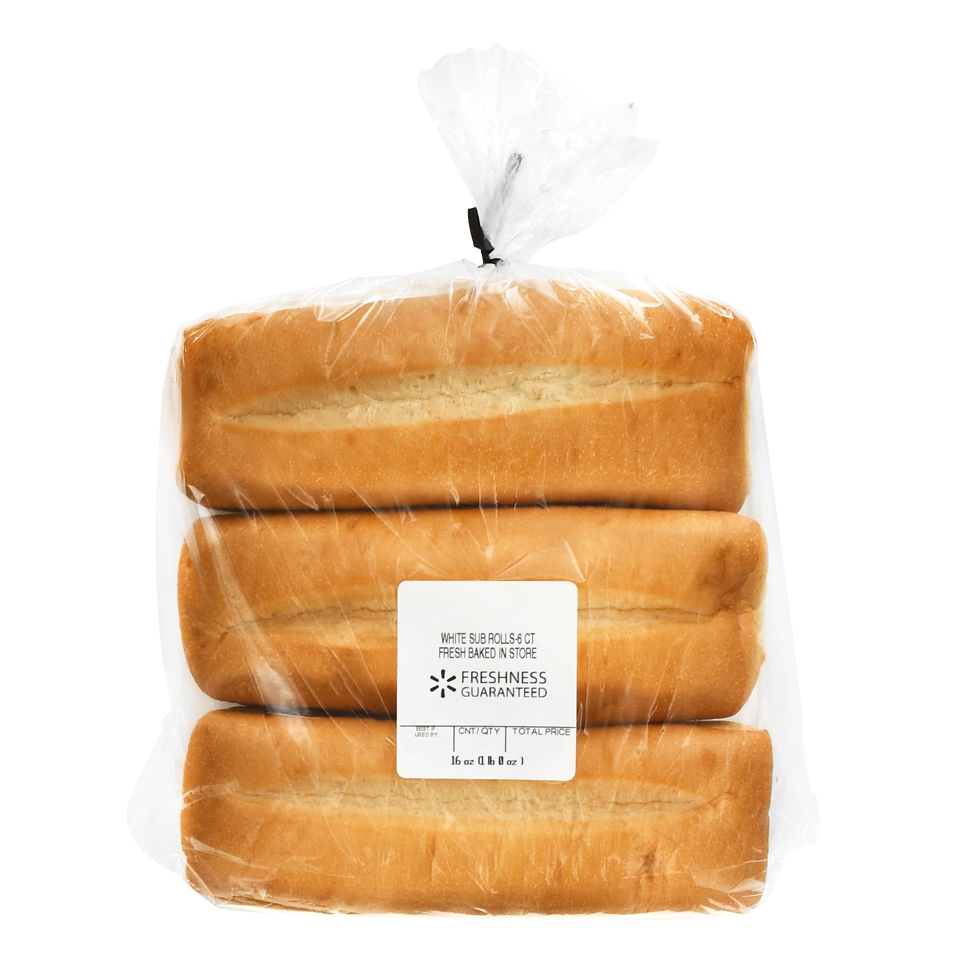 White Sub Rolls 16 Oz 6 Count