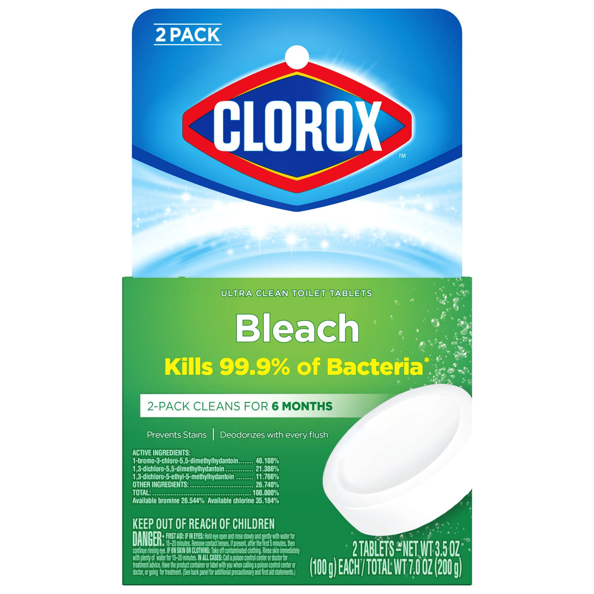 Clorox Bleach Automatic Toilet Bowl Cleaner Tablets 2 Pack