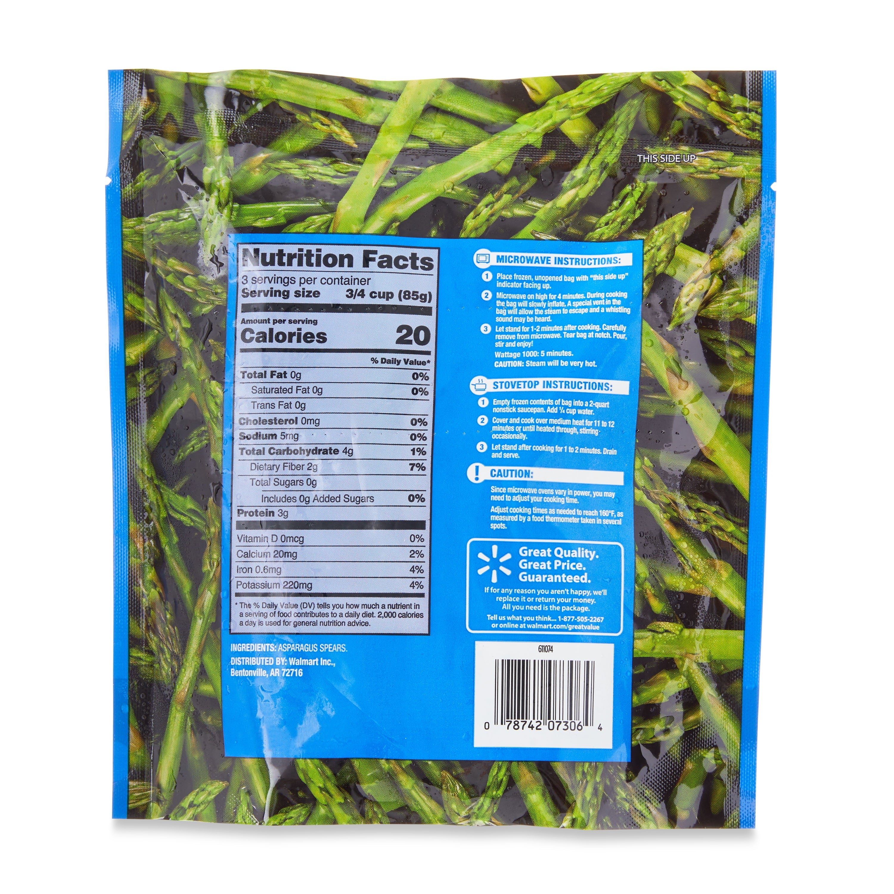 Great Value Asparagus Spears Frozen 8 Oz