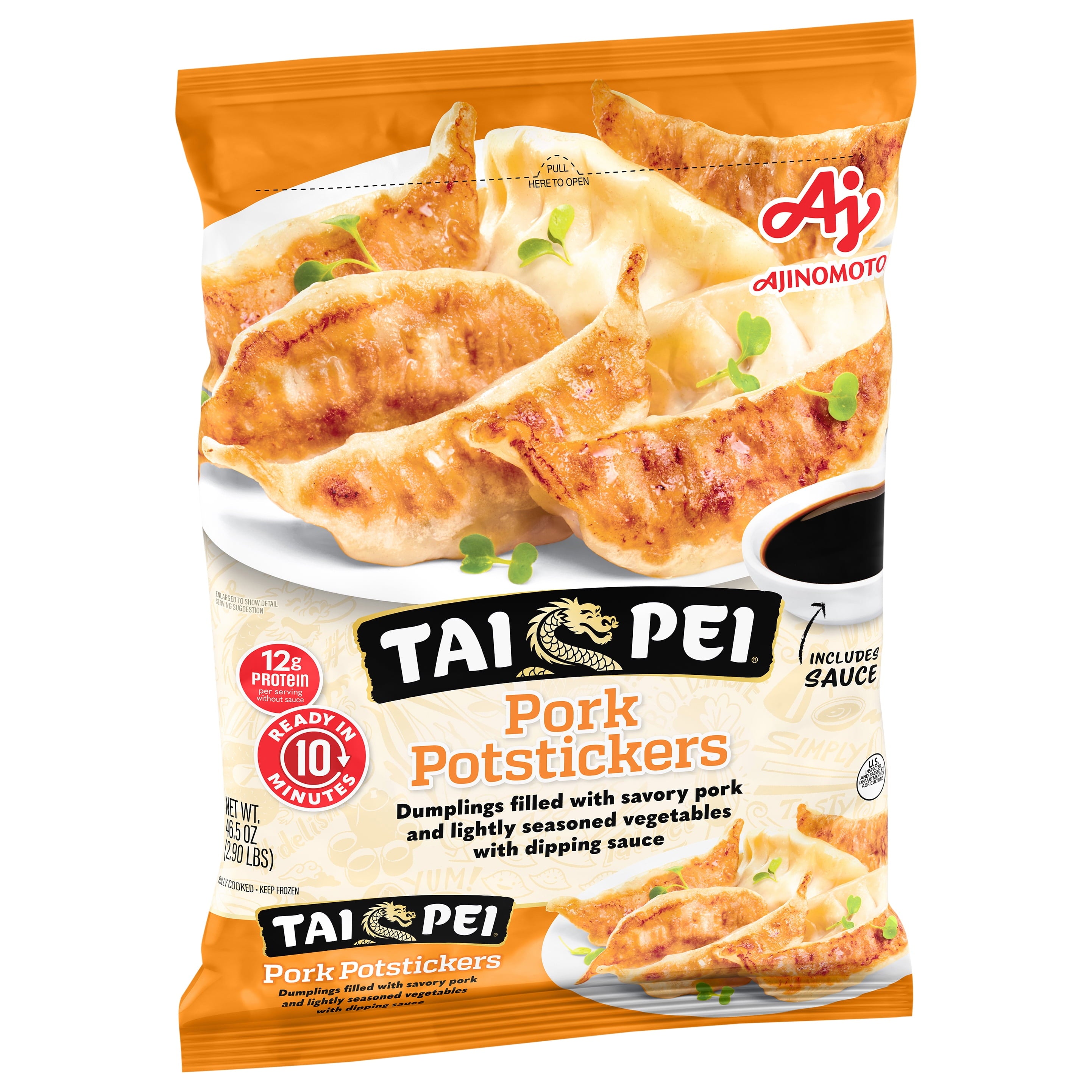 Tai Pei Pork Potstickers Frozen Asian Appetizers 46.5 Oz
