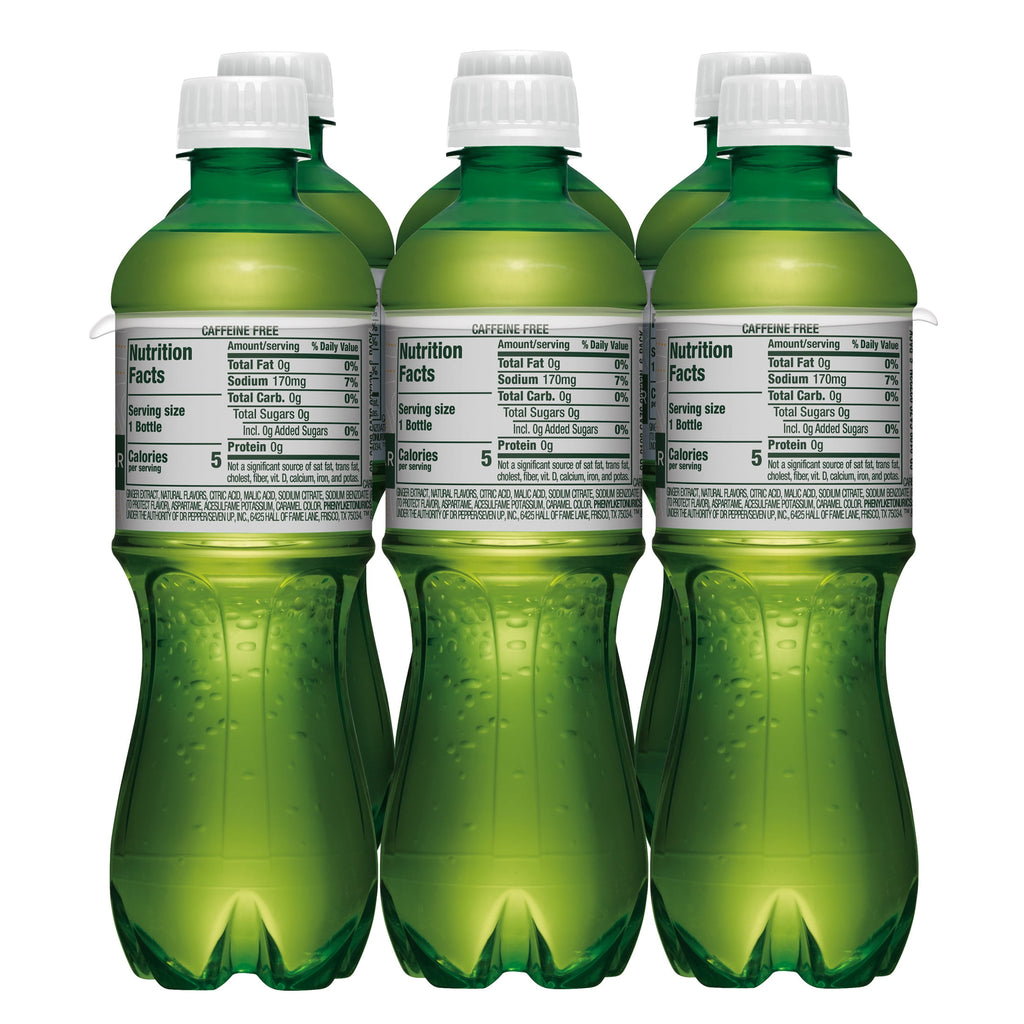 Canada Dry Caffeine Free Zero Sugar Ginger Ale Soda Pop Bottles 16.9 Fl Oz 6 Pack
