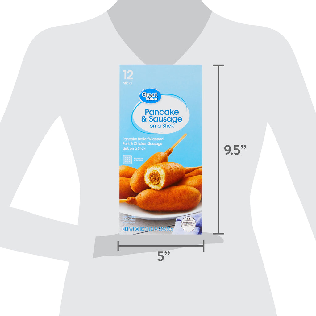 Great Value Pancakes & Sausage on a Stick Frozen 12 Count 30 Oz