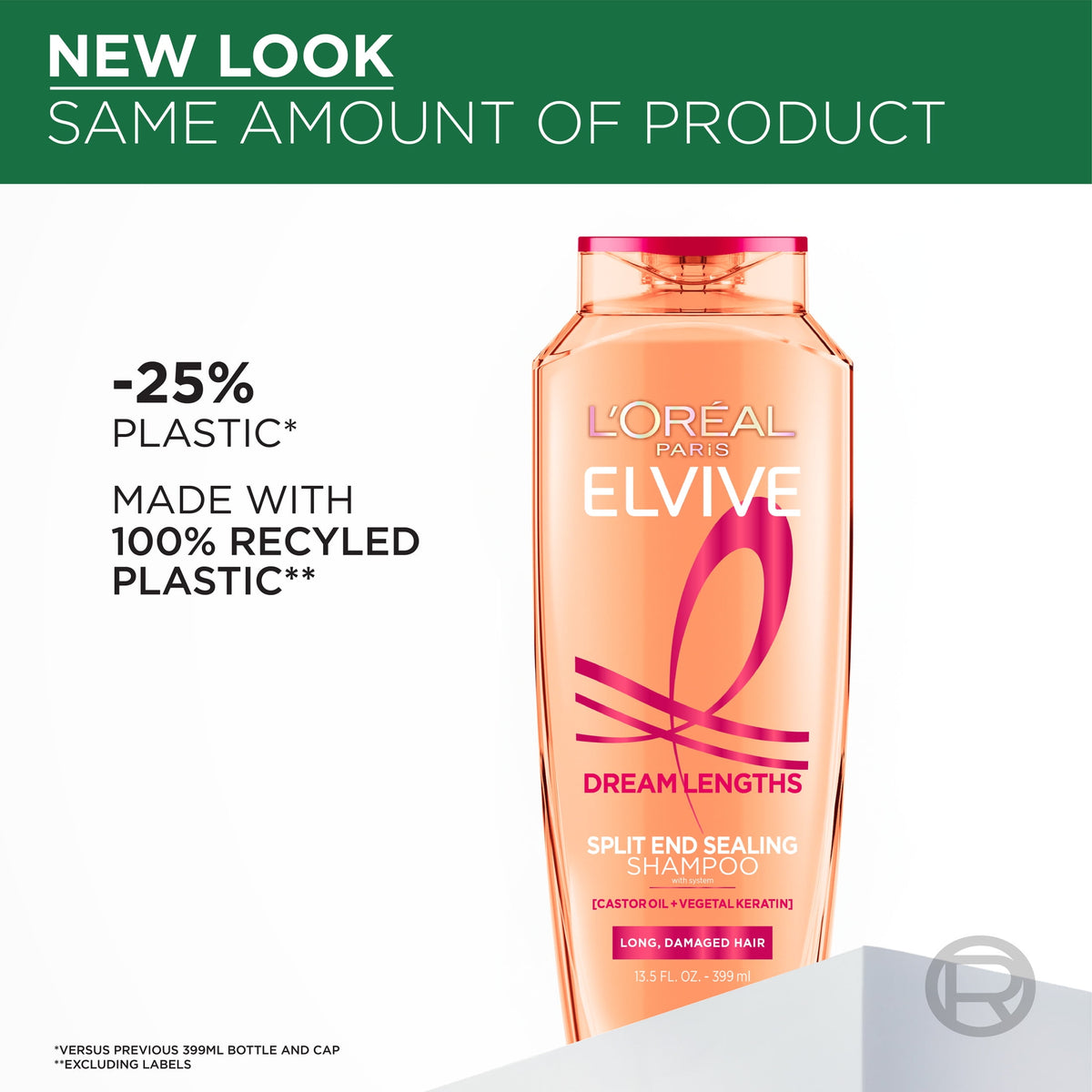 L'Oreal Paris Elvive Dream Lengths Restoring Shampoo Strengthening Split End Repair Damaged Hair 13.5 fl oz