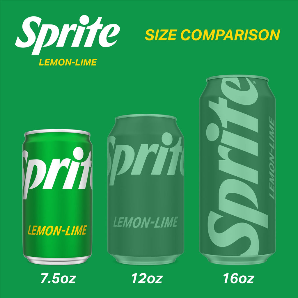 Sprite Lemon-Lime Caffeine Free Soda Pop Fridge Pack Mini Cans 7.5 Fl Oz 10 Pack