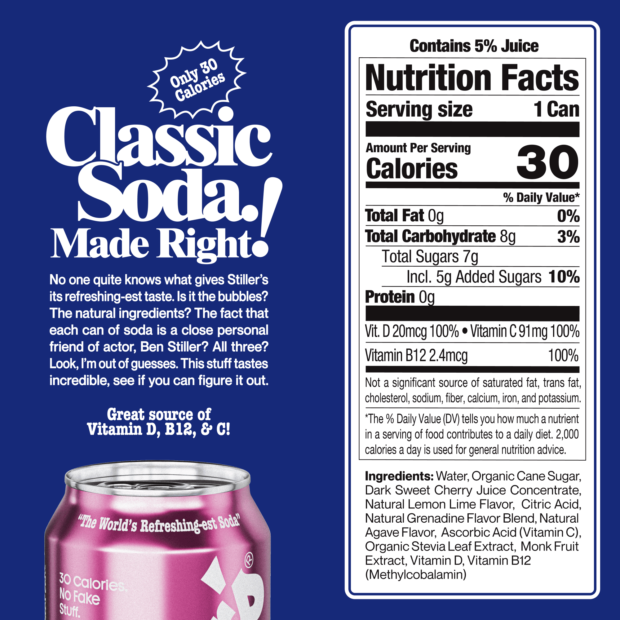 Stiller's Shirley Temple Natural Soda Cans 12 Fl Oz