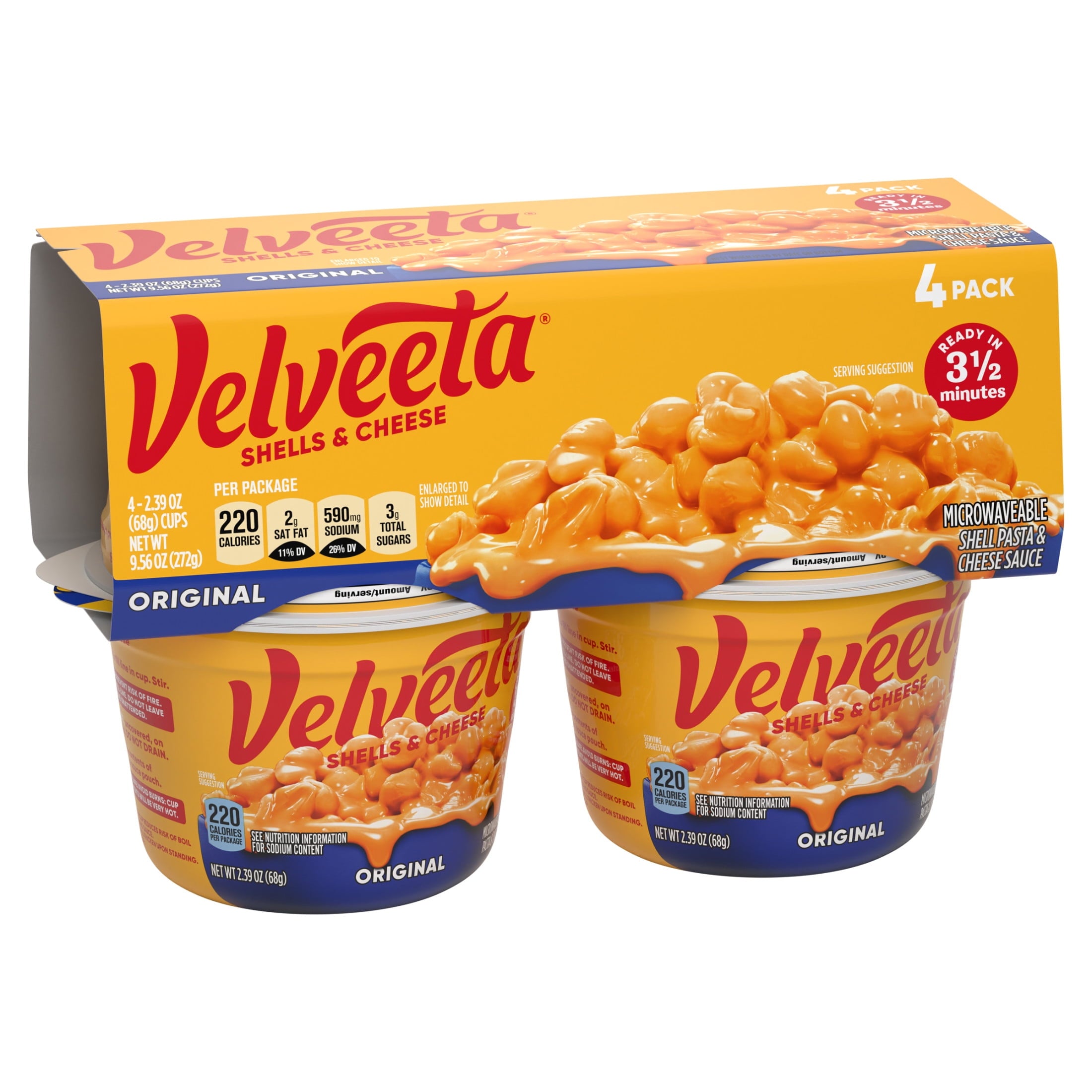 Velveeta Shells and Cheese Mac and Cheese Original Flavor 4 Cups 9.56 Oz