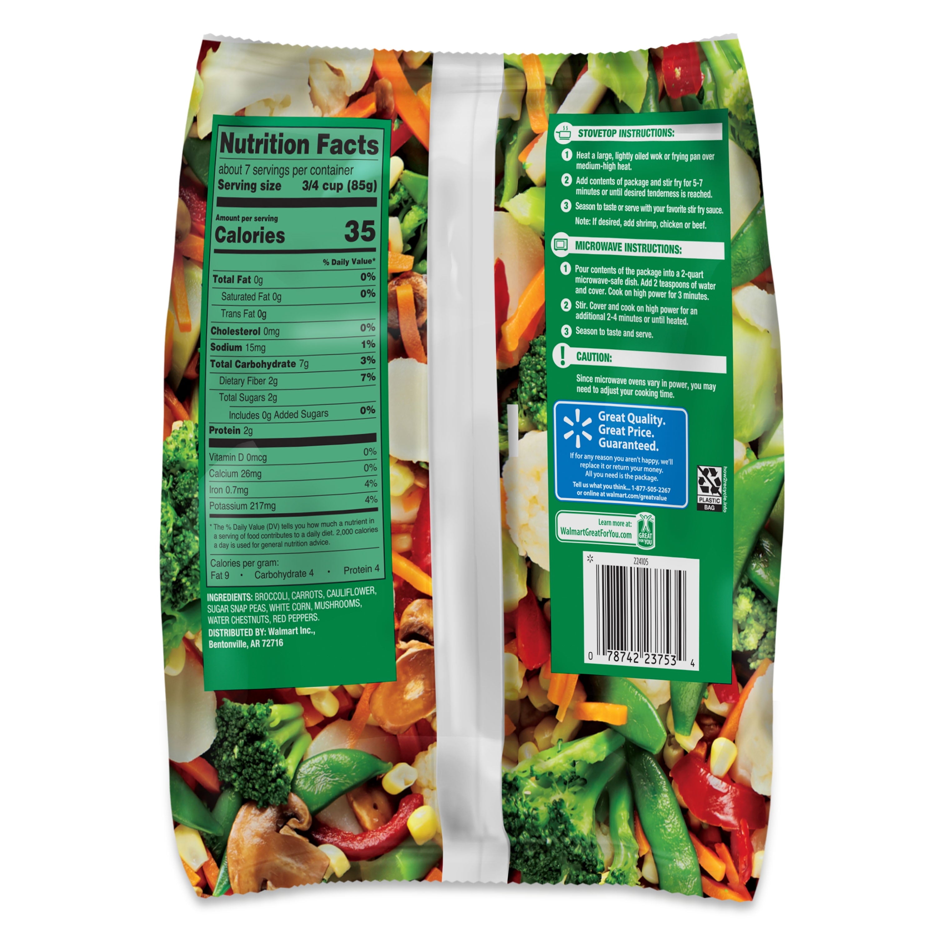Great Value Broccoli Stir Fry Frozen Mixed Vegetables 20 Oz