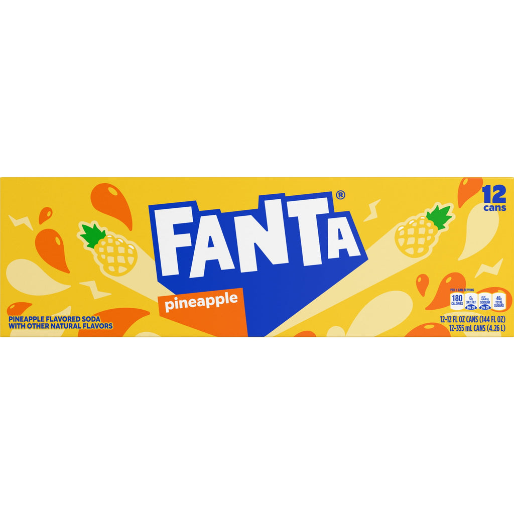 Fanta Pineapple Soda Pop Fridge Pack Cans 12 Fl Oz 12 Pack