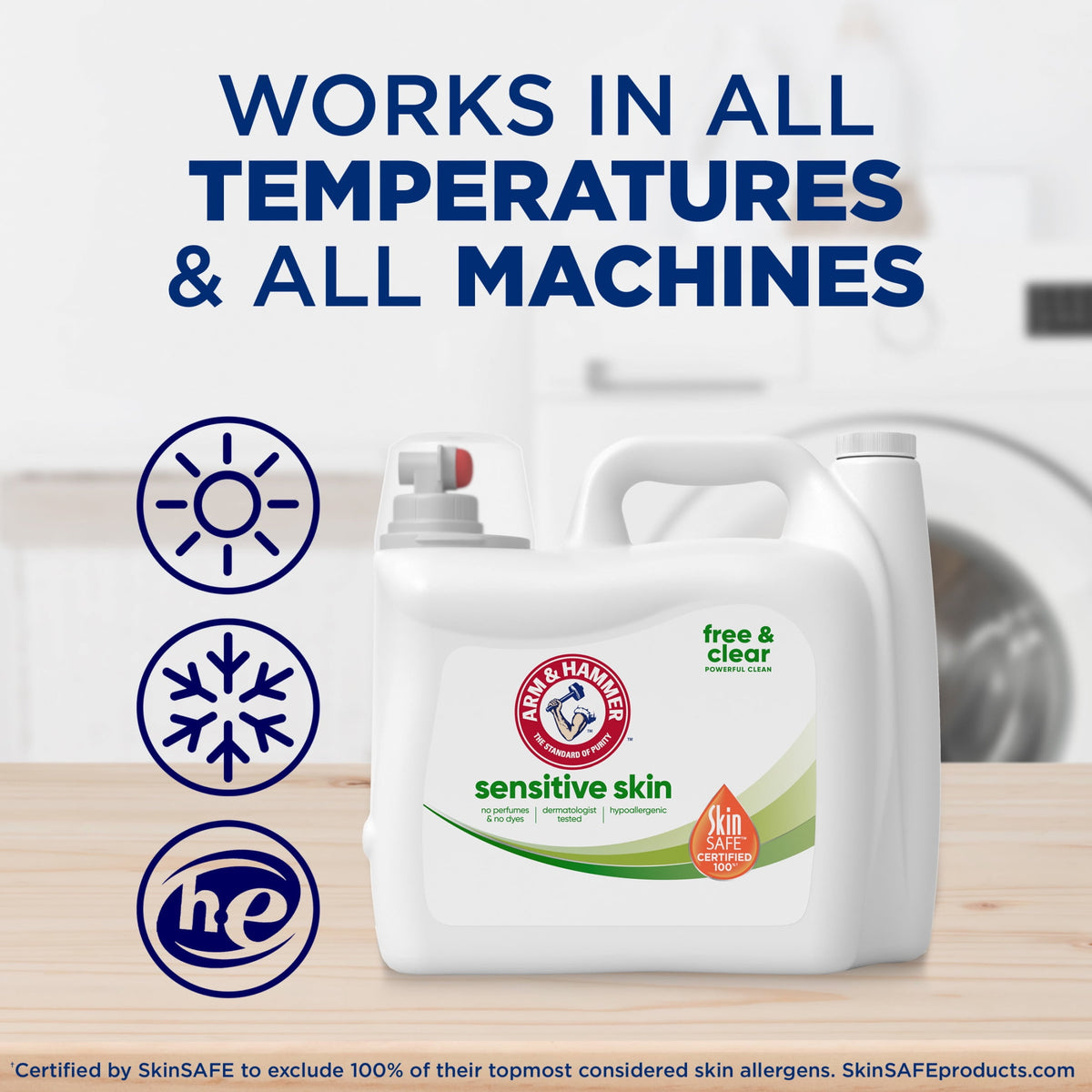 ARM & HAMMER Sensitive Skin Free & Clear Liquid Laundry Detergent 170 fl oz 170 Loads