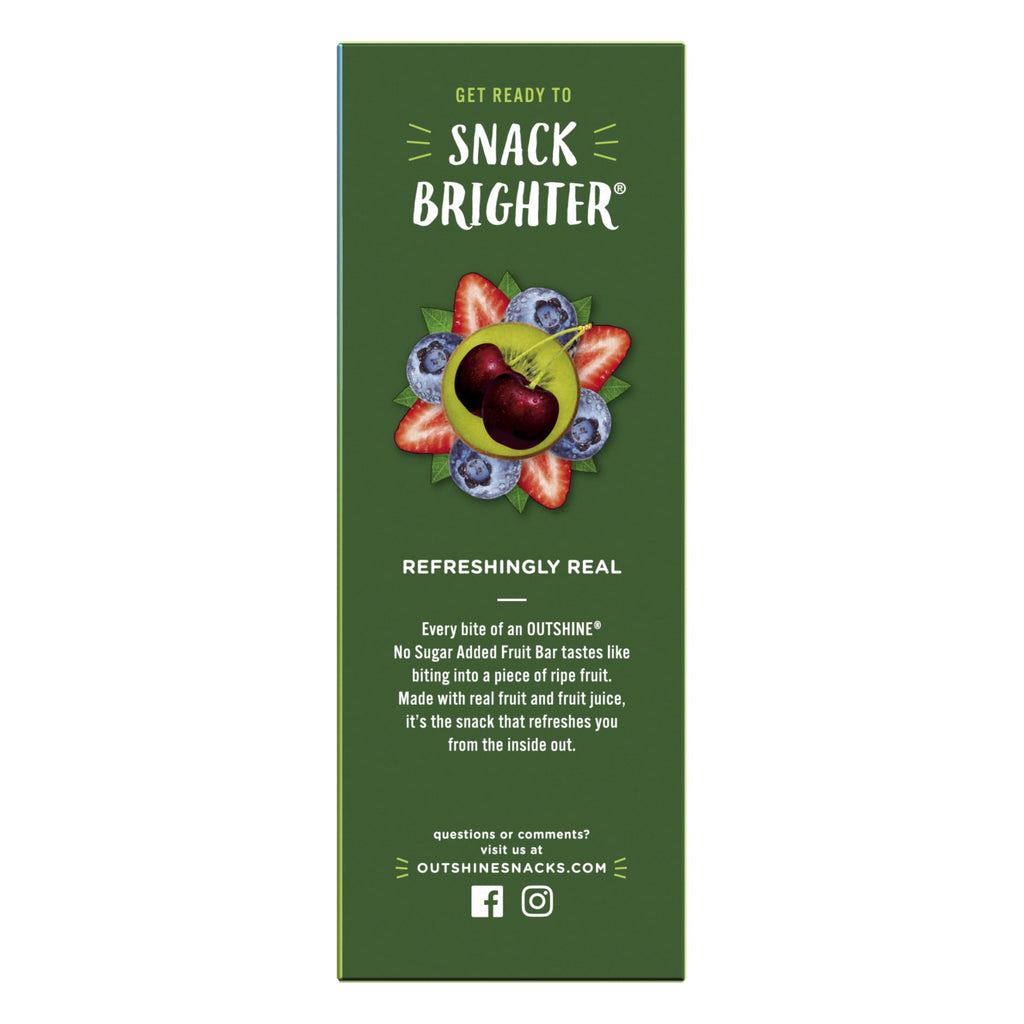 Outshine No Sugar Added Black Cherry Strawberry Kiwi Mixed Berry Frozen Fruit Pops 12 Count 18 Fl Oz