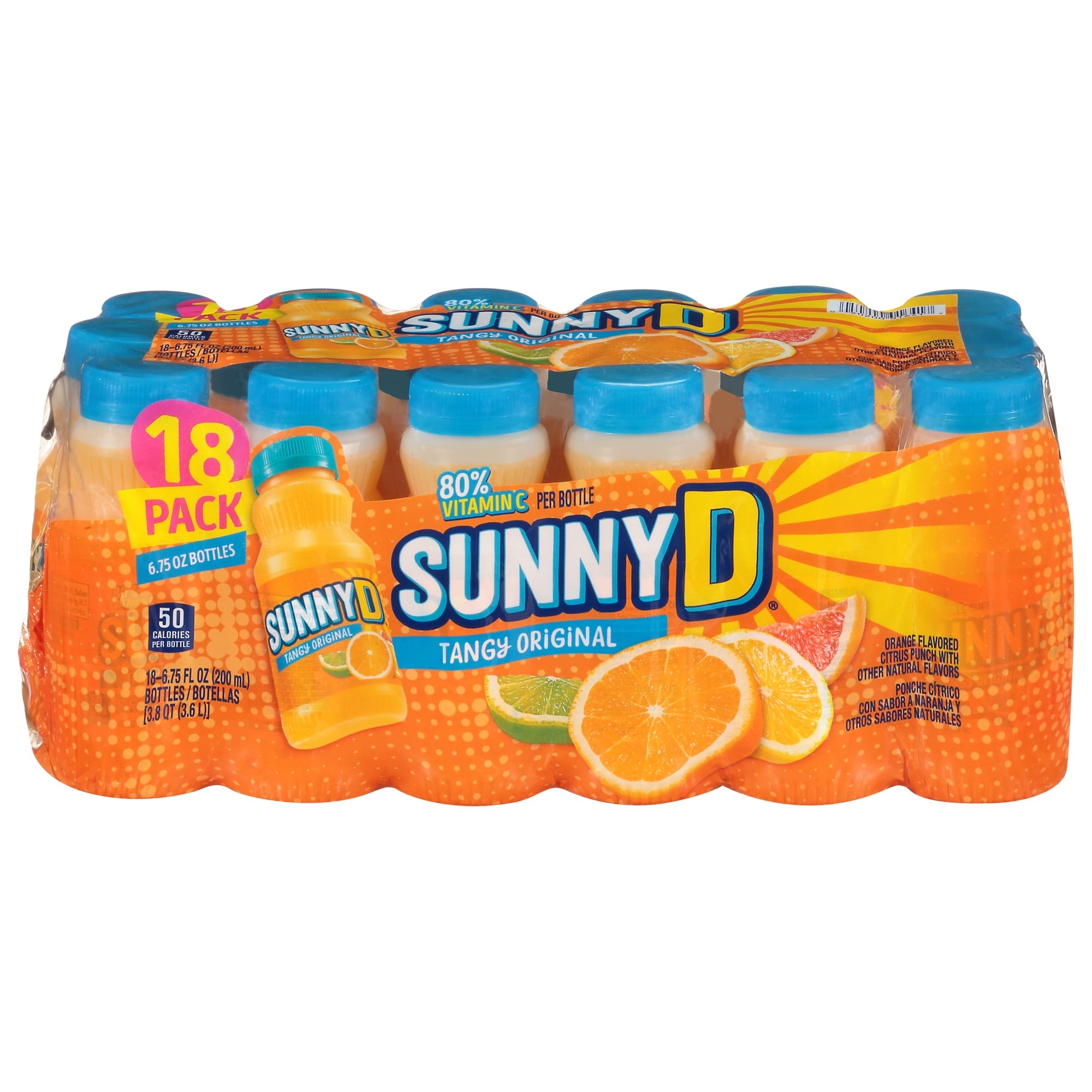 SunnyD Tangy Original Shelf Stable Orange Juice Drink 6.75 fl oz 18 Count 3 Pack