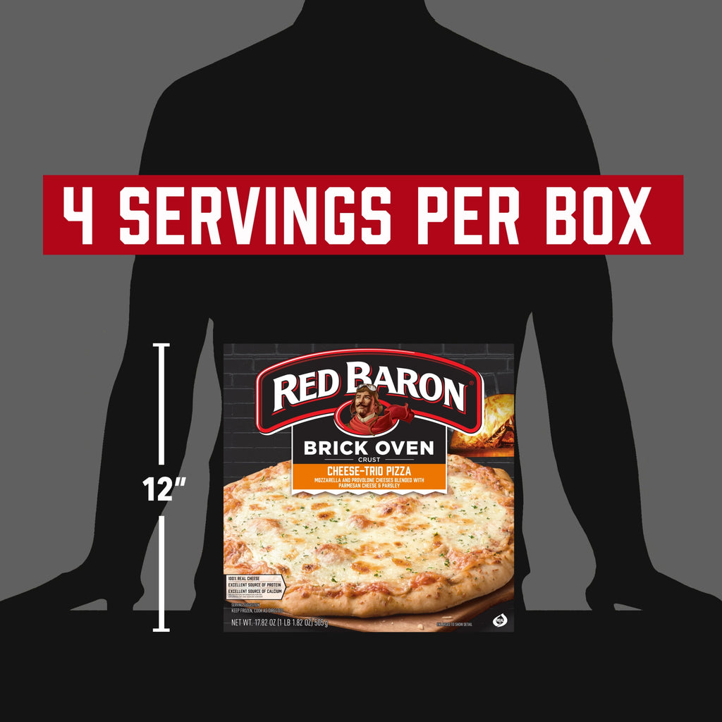 Red Baron Brick Oven Crust Cheese-Trio Pizza Frozen 17.82 Oz