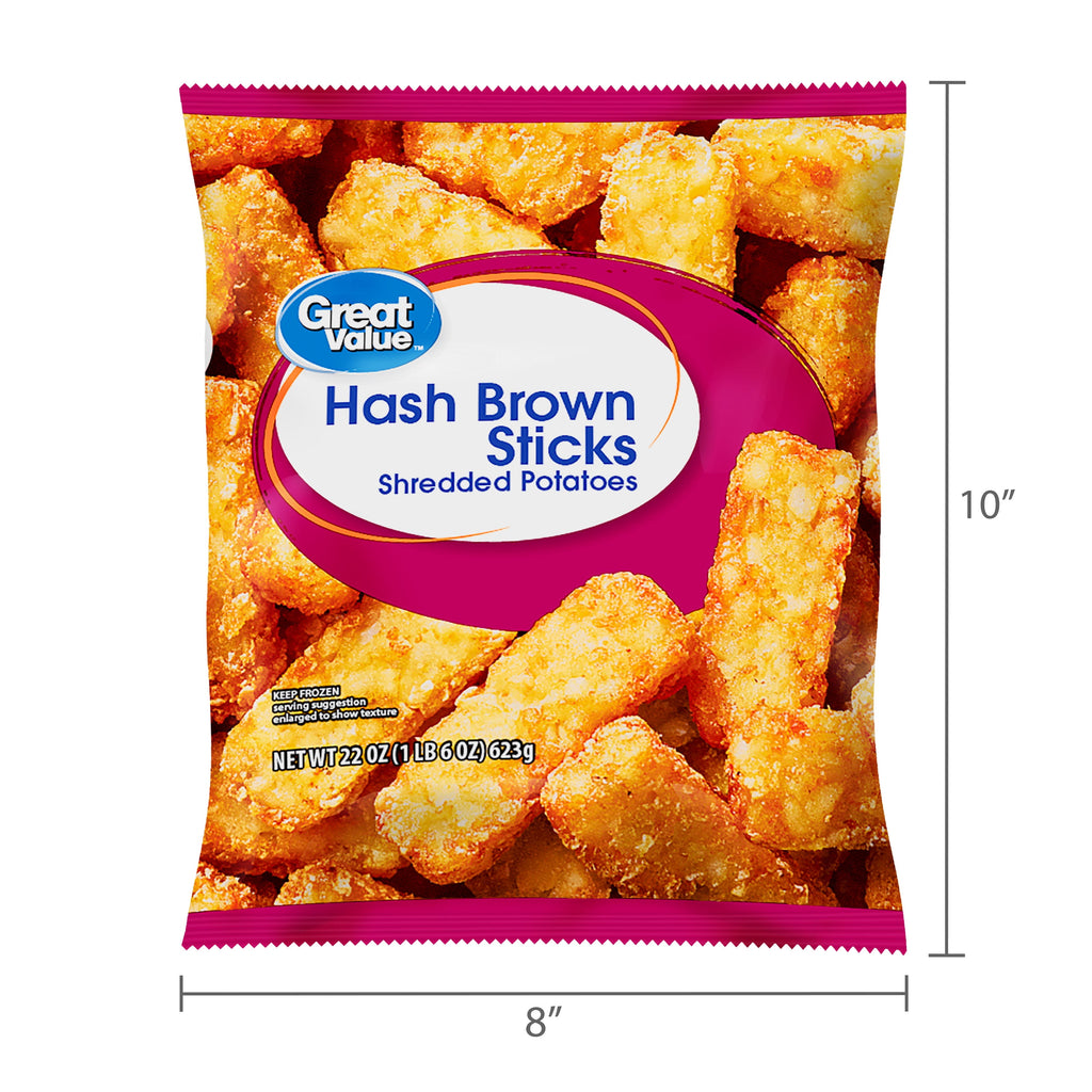 Great Value Hash Brown Sticks Shredded Potatoes Frozen 22 Oz