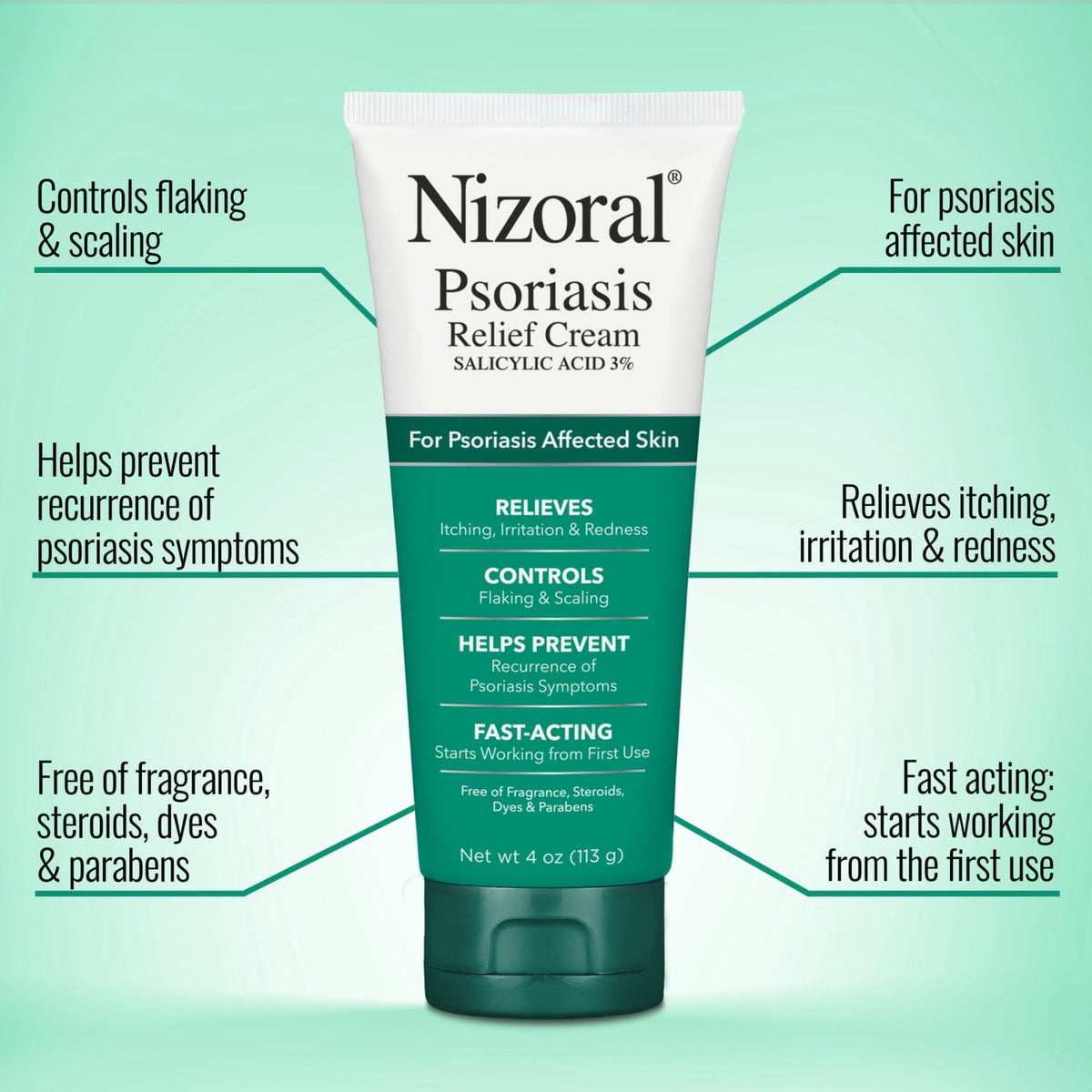 Nizoral Psoriasis Relief Cream Maximum Strength 3% Salicylic Acid 4 fl oz