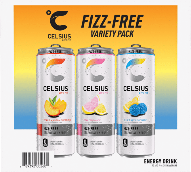 CELSIUS Fizz Free Variety Pack Functional Energy Drink 12 fl oz 12 Pack Cans