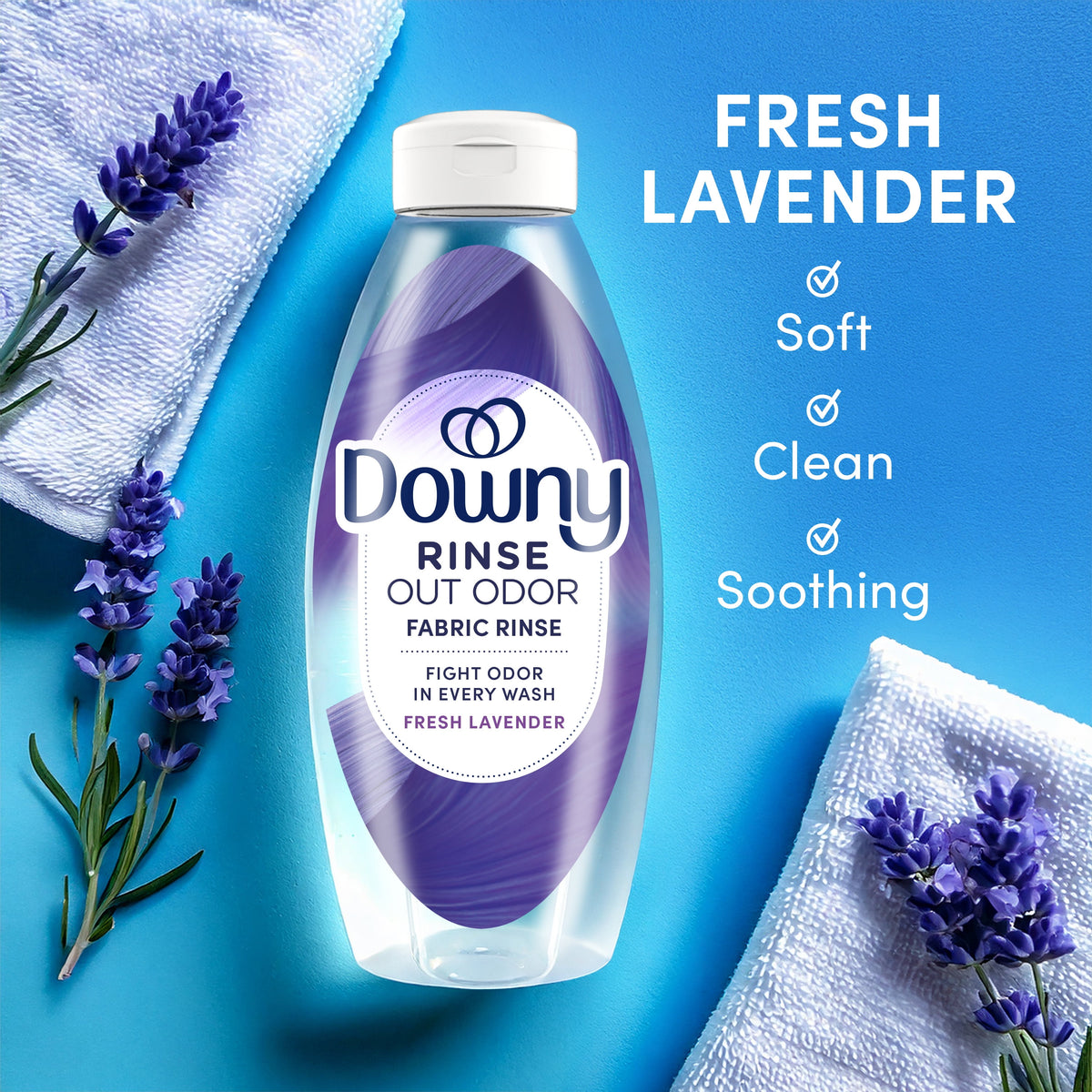 Downy Rinse Out Odor Laundry Rinse Fresh Lavender Scent 48 fl oz 70 Loads