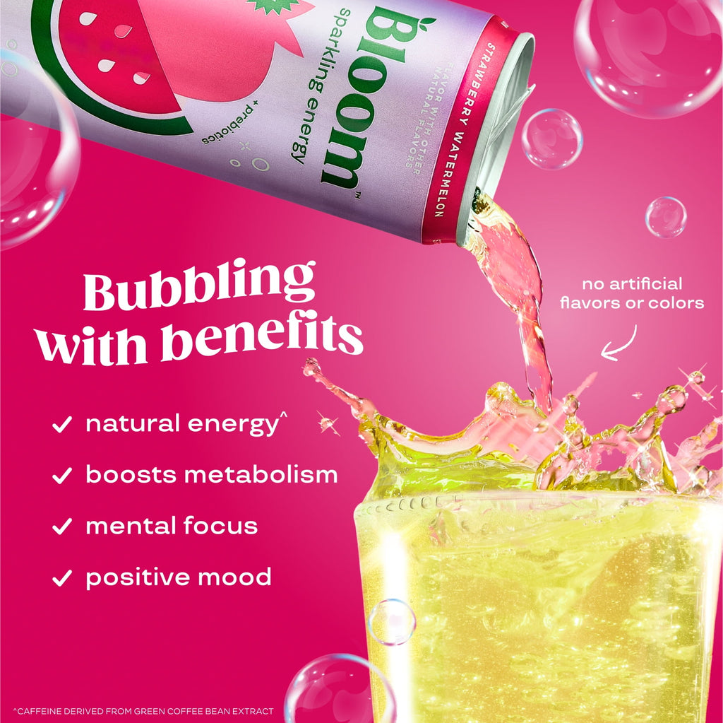 Bloom Nutrition Sparkling Energy Drink Variety Pack 12 fl oz Cans 12 Pack