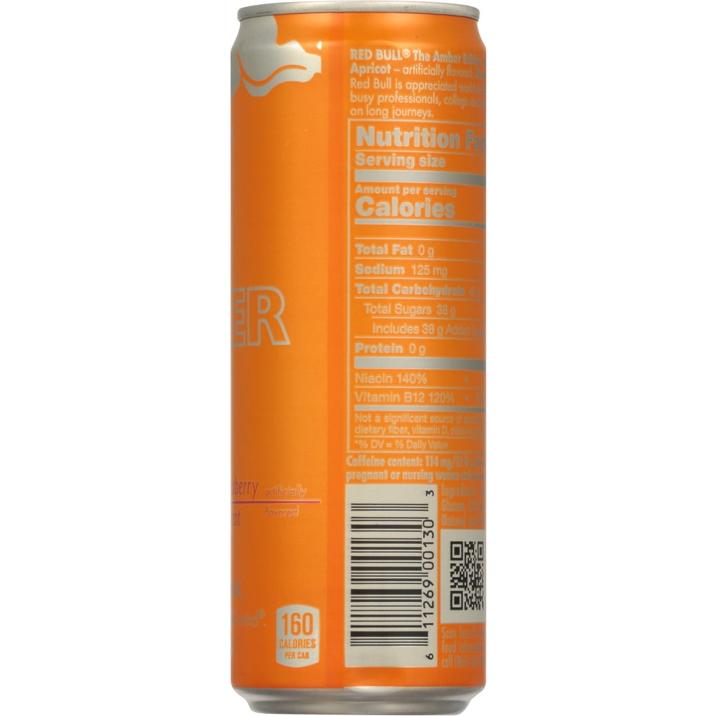 Red Bull Amber Edition Strawberry Apricot Energy Drink 12 fl oz 24 Pack Cans