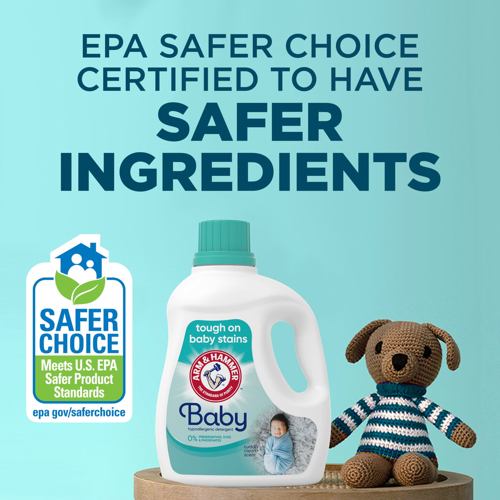 ARM & HAMMER Baby Hypoallergenic Liquid Laundry Detergent Cuddly Clean 100.5 fl oz 77 Loads