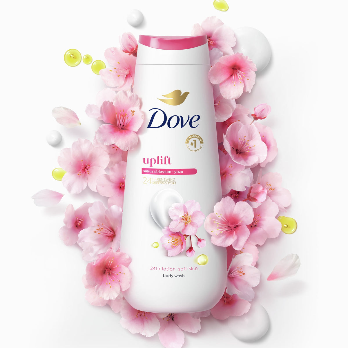 Dove Uplifting Body Wash Sakura Blossom & Yuzu Moisturizing Cleanser 20 fl oz