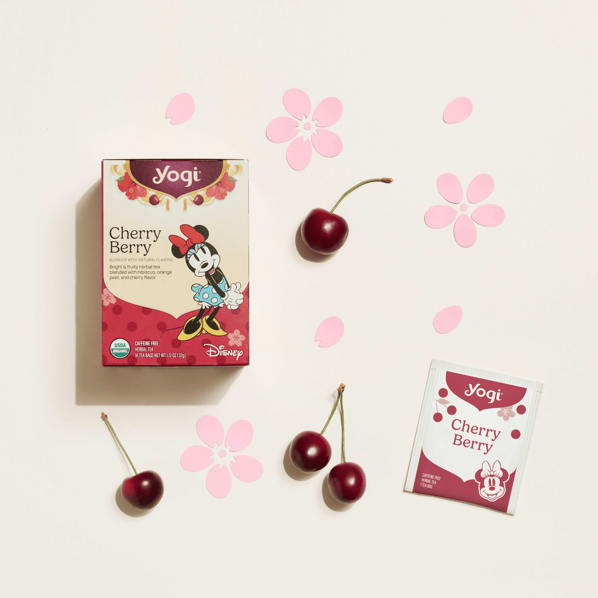 Yogi Cherry Berry Caffeine-Free Organic Herbal Tea Bags 16 Count