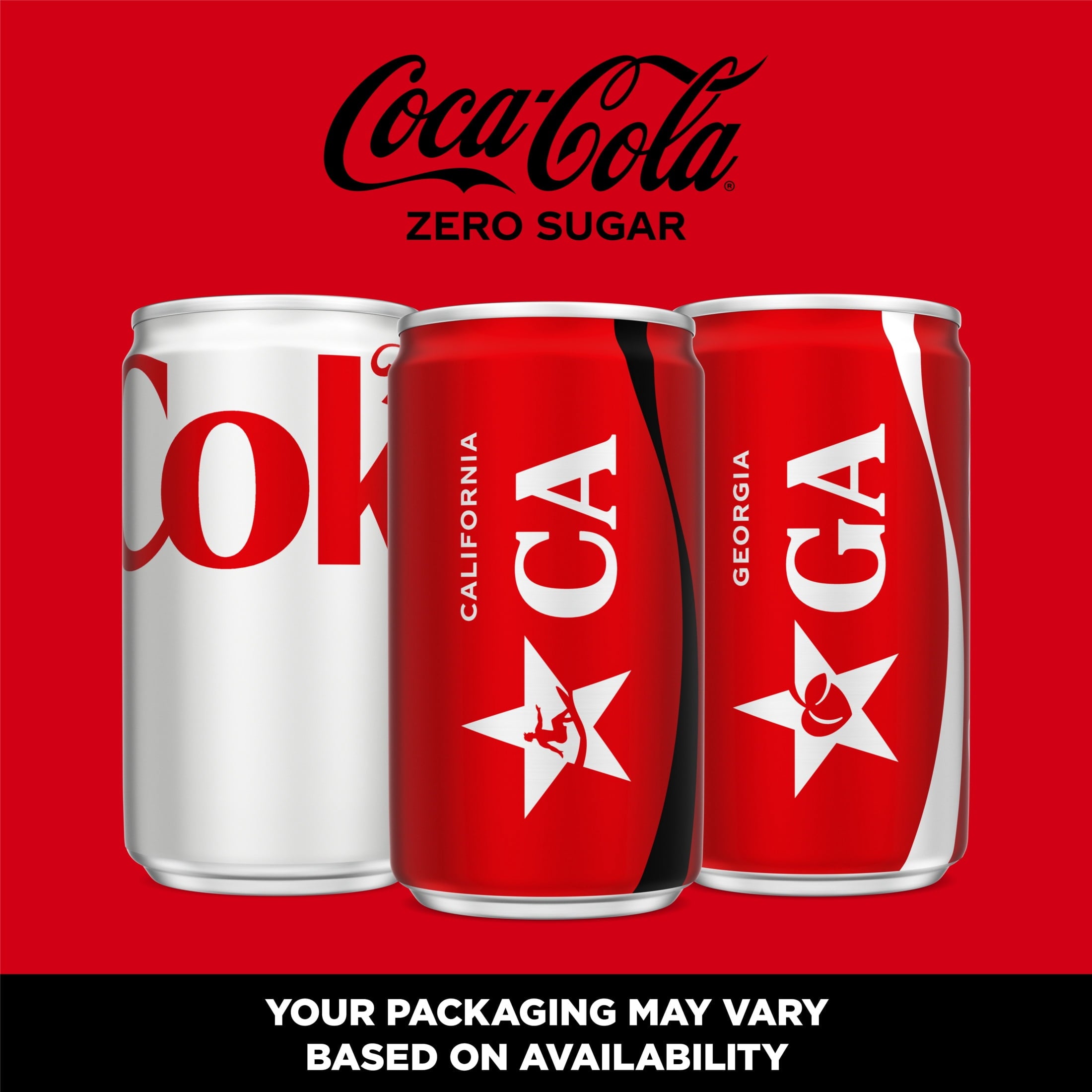 Zero Sugar Soda Pop Fridge Pack Mini Cans 7.5 Fl Oz 10 Pack Coca-Cola