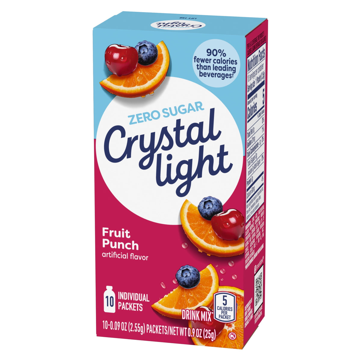 Crystal Light Sugar-Free Fruit Punch Drink Mix Packets 0.09 oz 10 Count