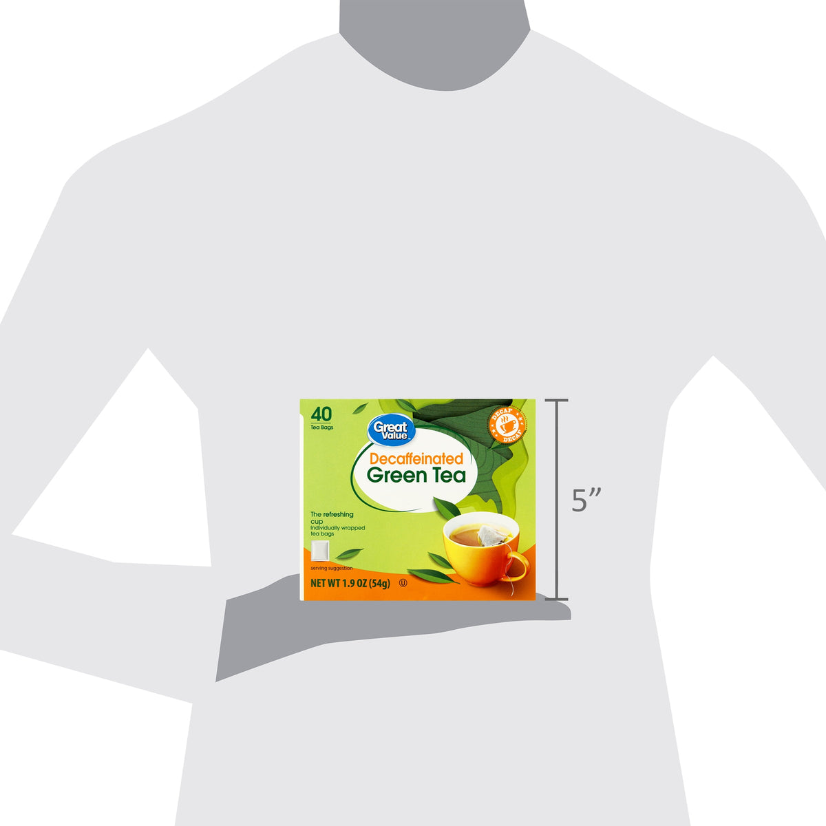 Great Value Decaffeinated Green Tea Bags 1.9 oz 40 Count