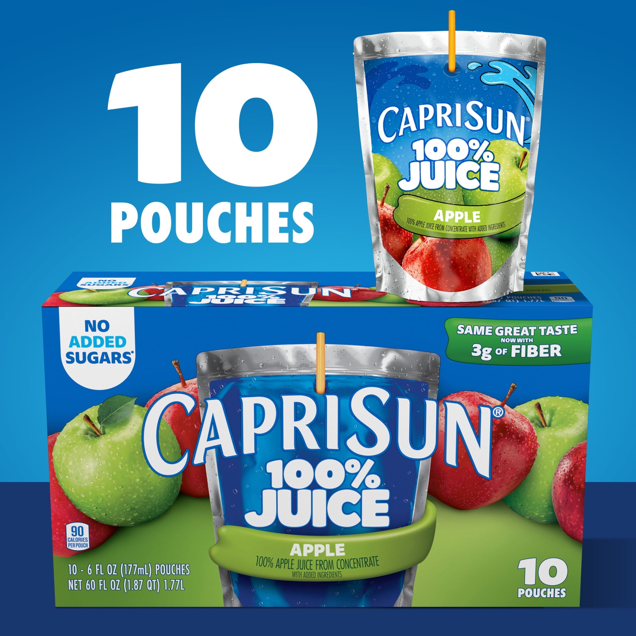 Capri Sun 100% Apple Juice From Concentrate Pulp-Free 6 fl oz 10 Pack