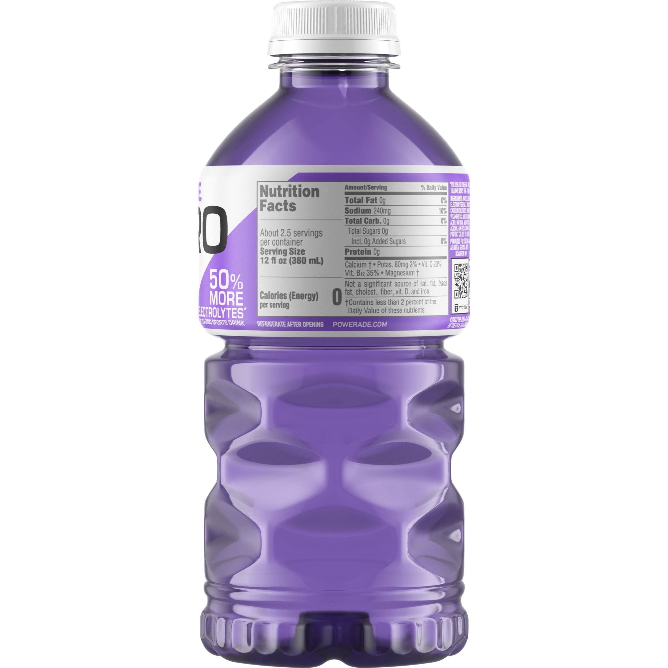 POWERADE Zero Sugar Grape Electrolyte Sports Drink 28 fl oz Bottle