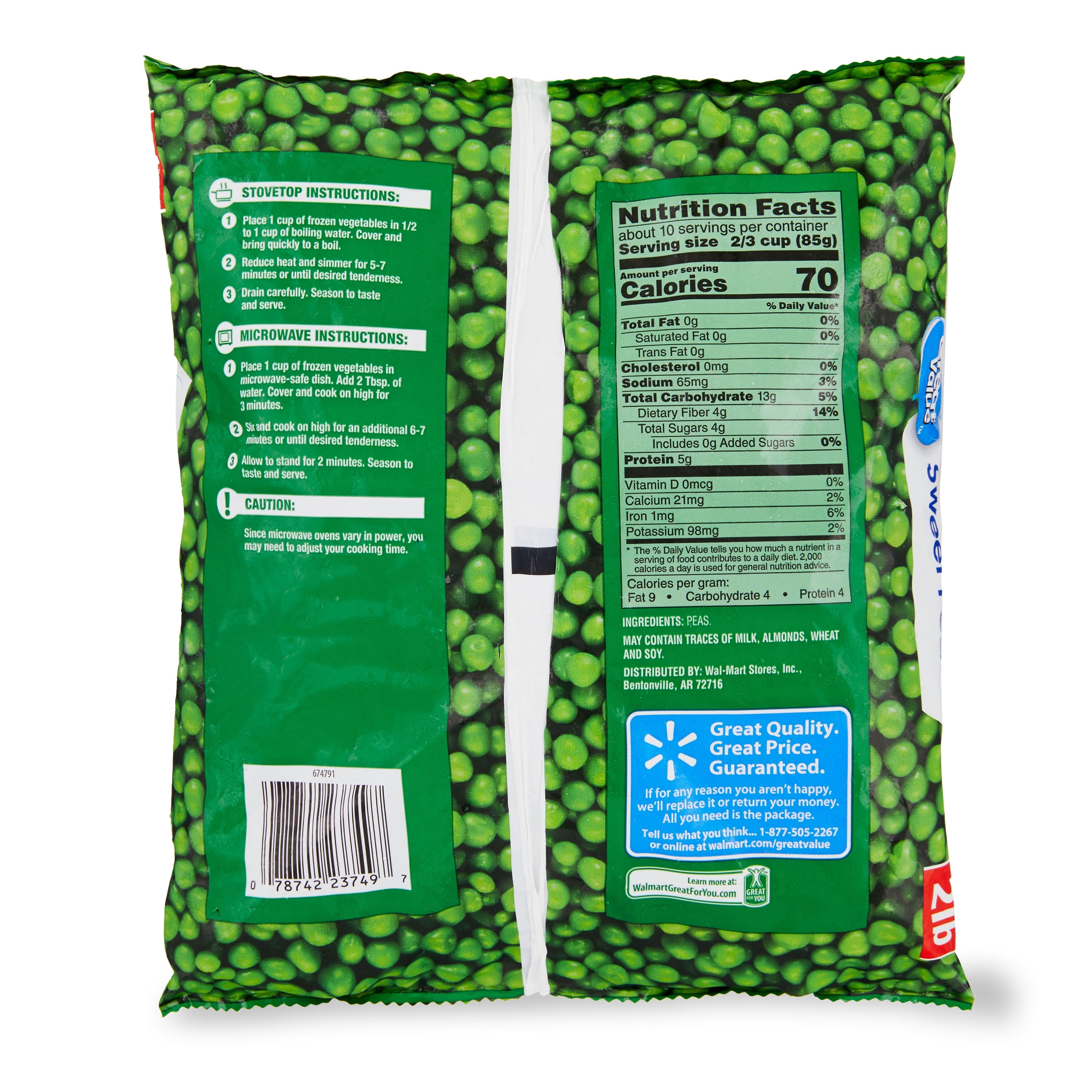 Great Value Sweet Peas Frozen 32 Oz