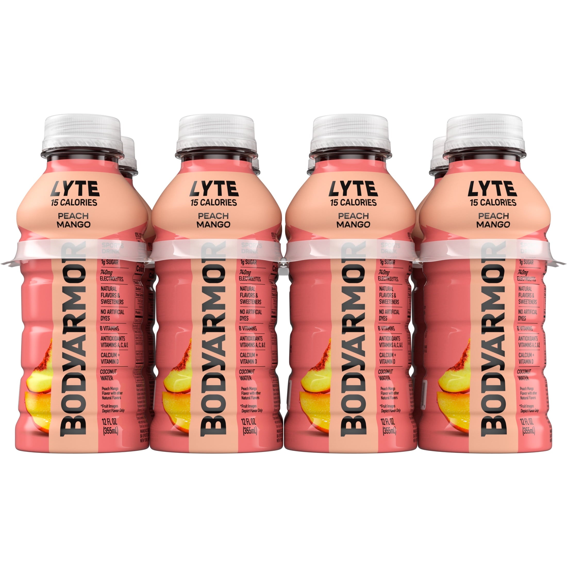 BODYARMOR Lyte Peach Mango Electrolyte Sports Drink 12 fl oz 8 Count