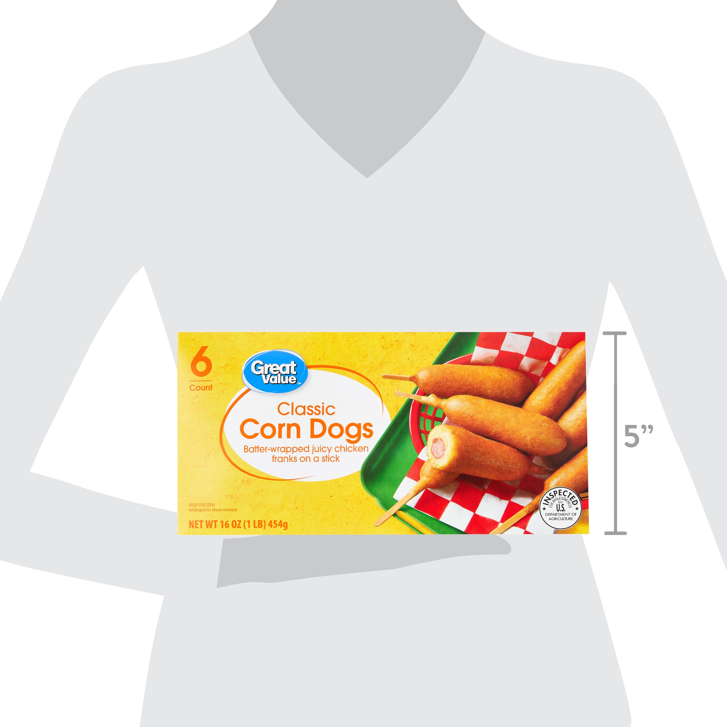 Great Value Classic Corn Dogs Frozen 16 Oz 6 Count